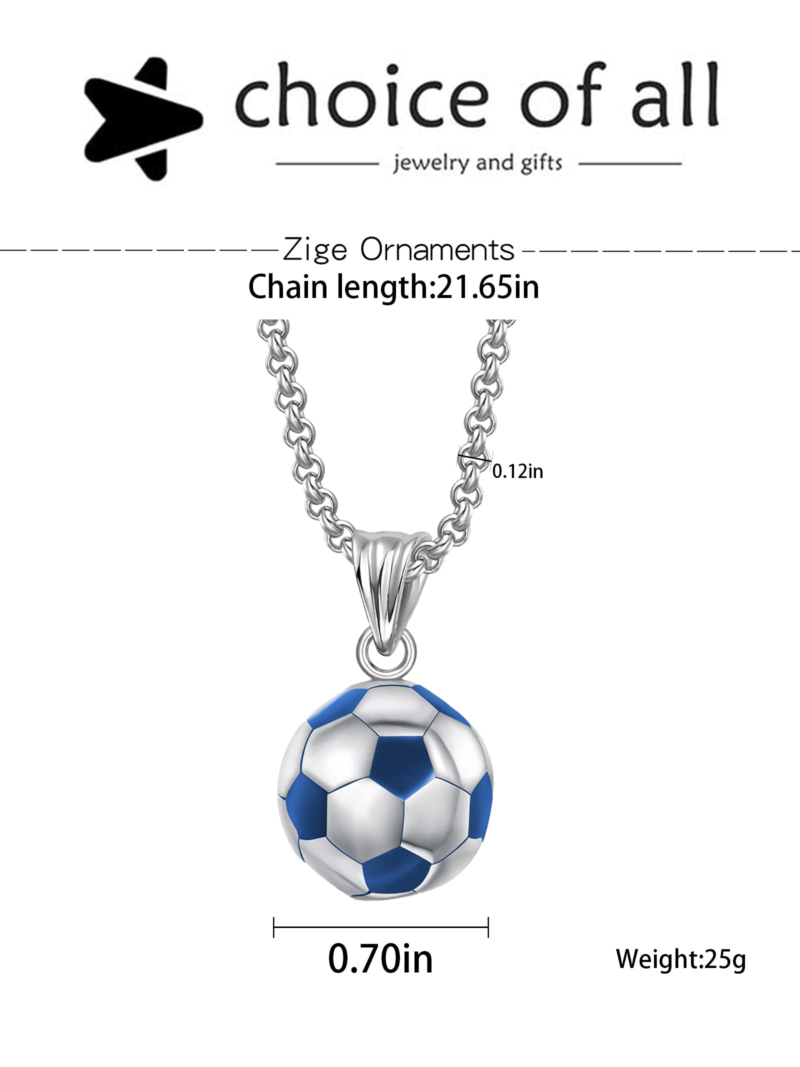 Men's Soccer Necklace - Football Ball Pendant for Boys & Men - Trendy Sports Fan Jewelry - Perfect Gift for Soccer Lovers - Game Day, Birthday & Fan Collection Accessories