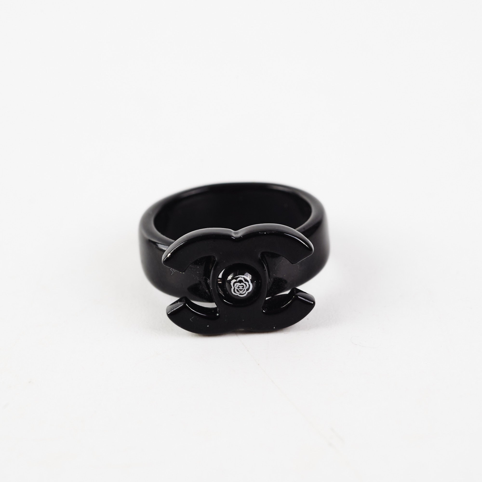 Chanel Black Fashion Ring for Women - Elegant Jewelry Gift for Birthday, Anniversary & Special Occasions