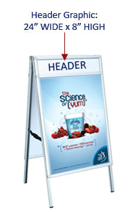 24x36 A-Frame Sign Holder - Customizable Message Header & Top Loading Frames for Indoor/Outdoor Use - Perfect for Restaurants, Retail Stores, and Events