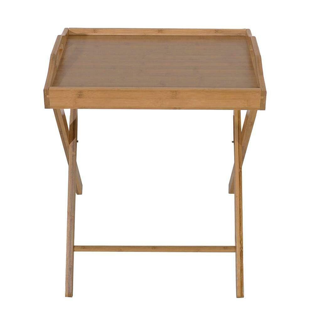 Portable Bamboo Wood Folding Tray - Breakfast in Bed, Dining, Tea Serving, Laptop Stand, Coffee Table Desk - Multi-Functional for Home, Office & Outdoor Use