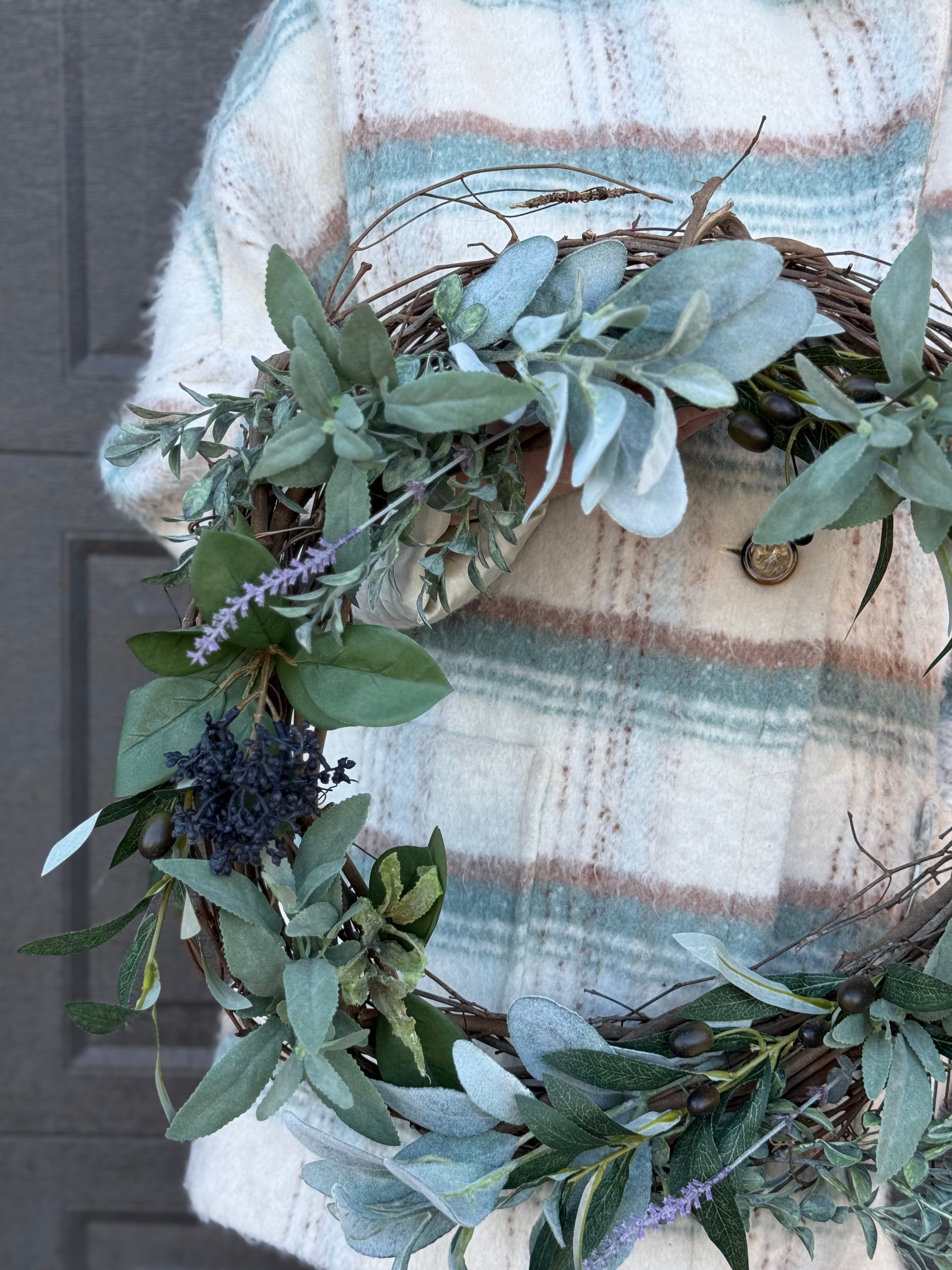 Under the Olive Tree Wreath - Handmade Olive Branch Wreath for Front Door, Wall Decor, Wedding & Home Decoration - Perfect for Christmas, Thanksgiving & Seasonal Home Decor
