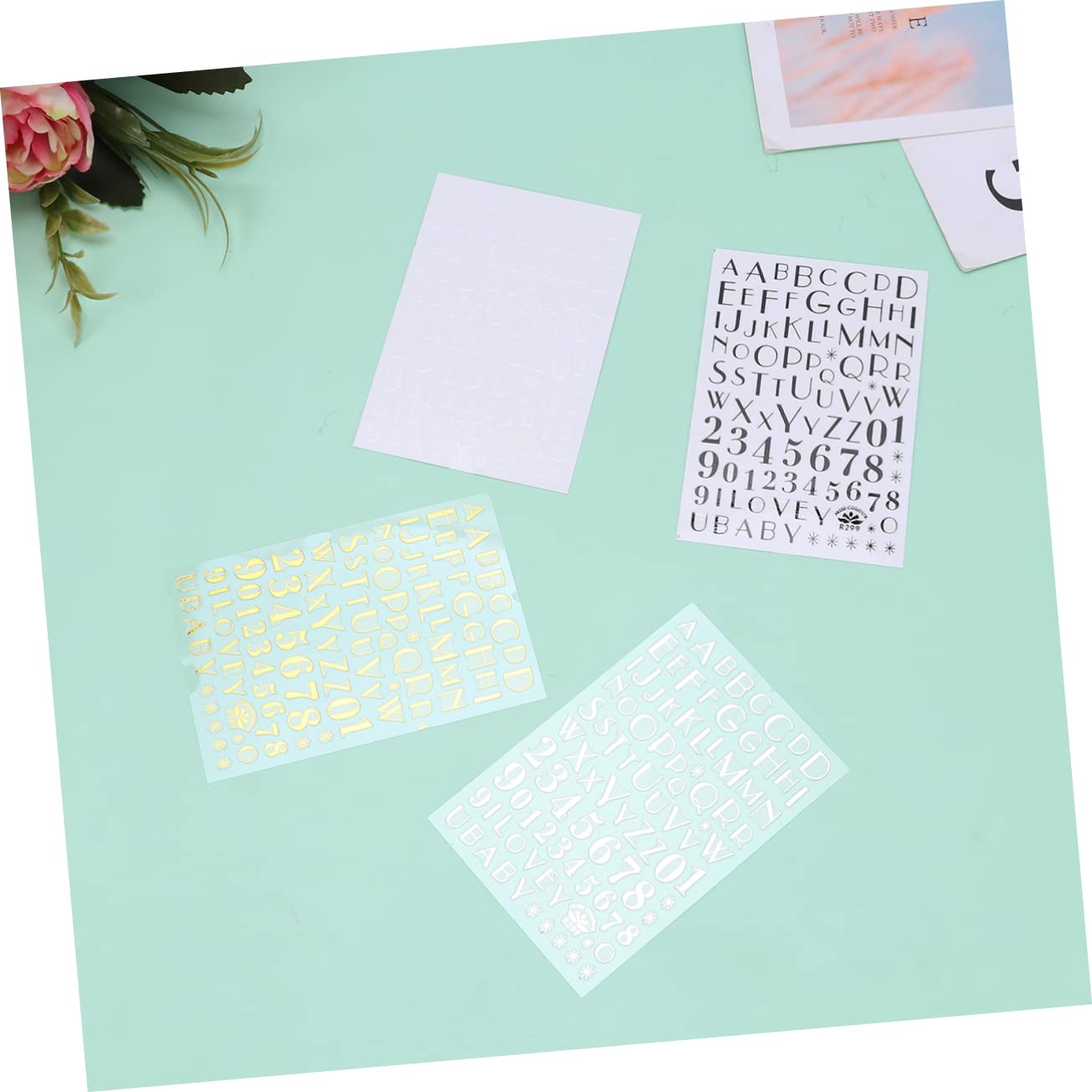 Minkissy Alphabet Stickers for Nails - 8pcs Self-Adhesive Nail Art Letter Stickers Set for Girls & Women | Perfect for DIY Manicures, Nail Decoration & Gift Giving