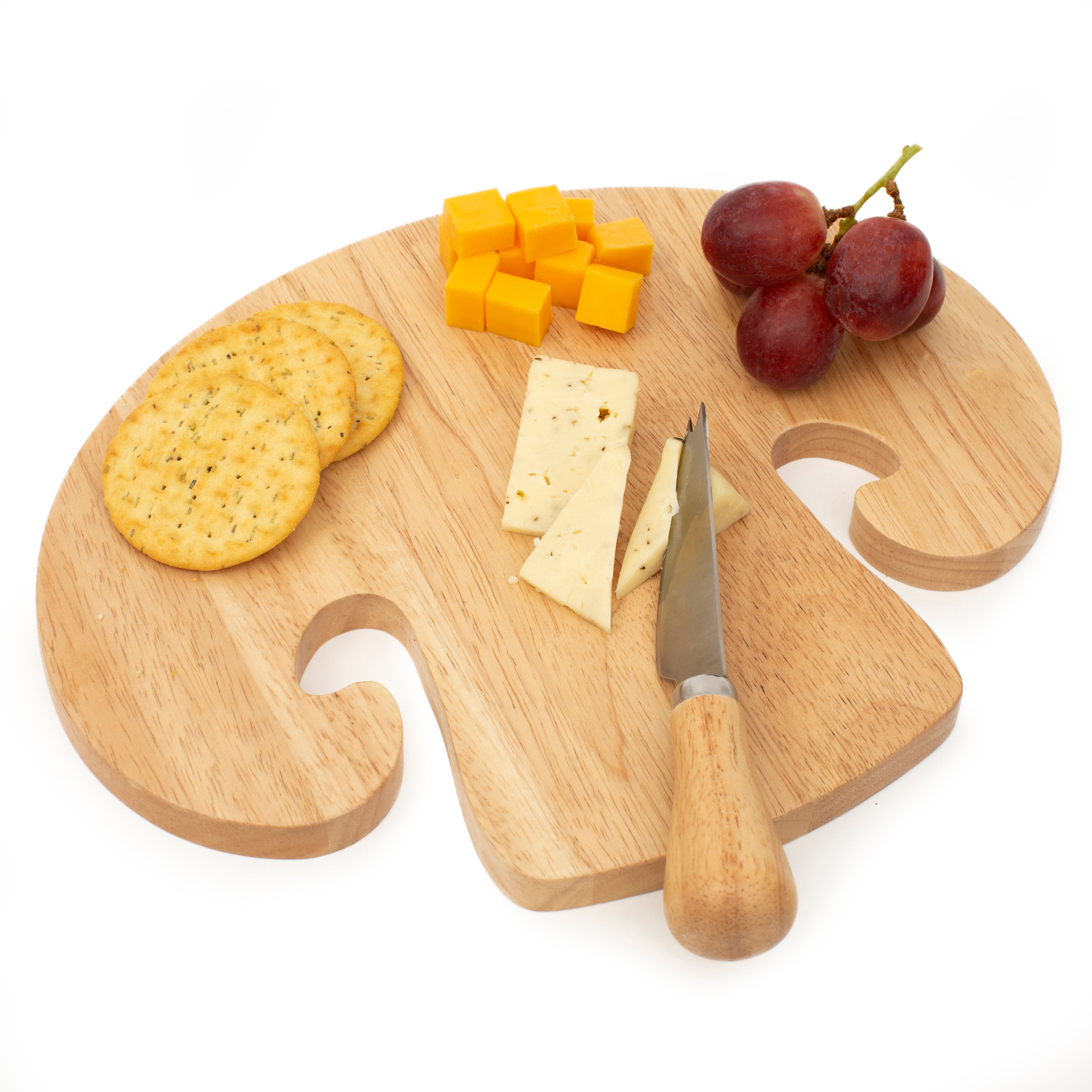 Premium Mushroom Cutting Board with Knife Set - Non-Slip Wooden Chopping Board & Stainless Steel Knife for Kitchen, Camping, and Outdoor Cooking
