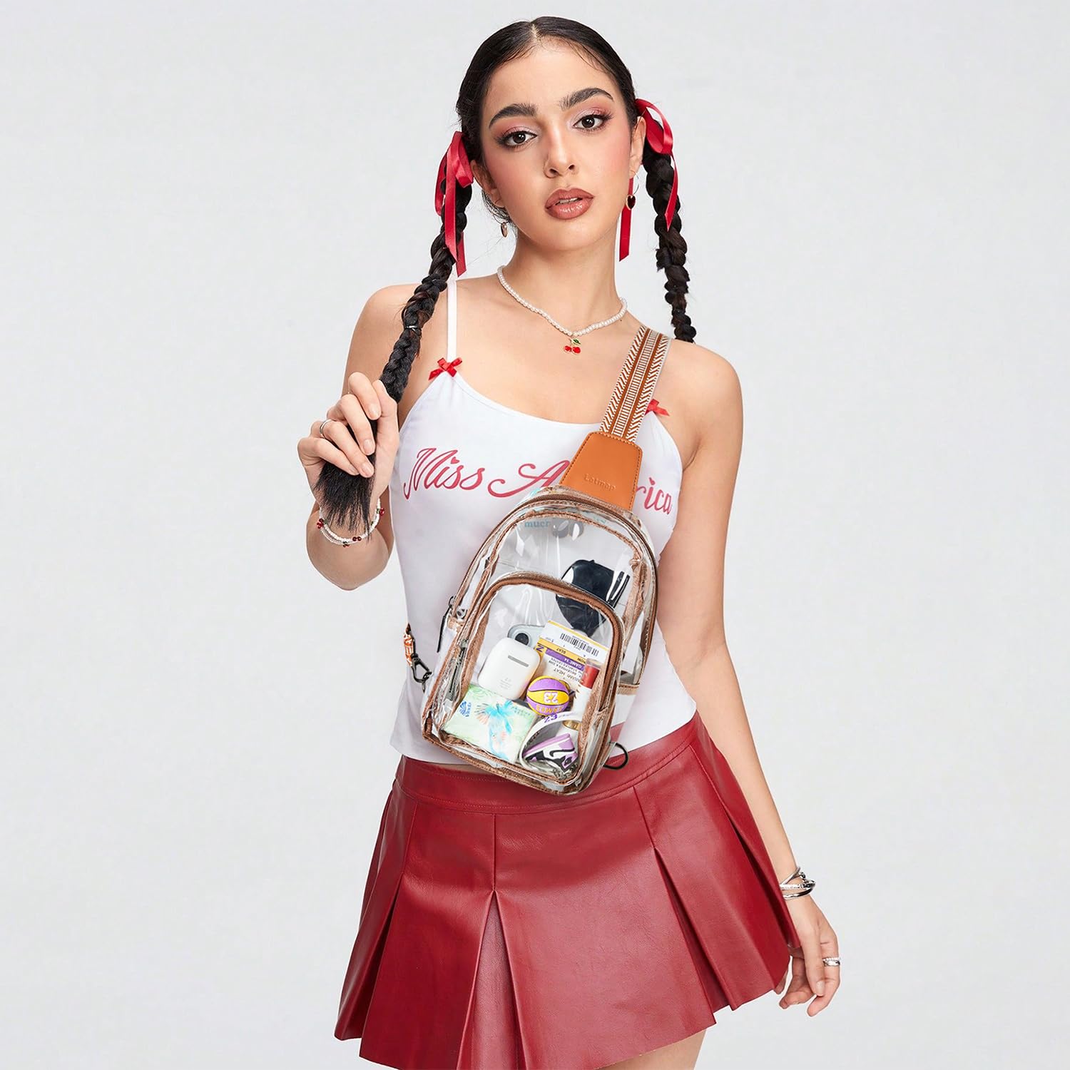 Clear Stadium Bag for Women - Transparent Crossbody Purse for Concerts, Sports Events & Festivals | Perfect for Security Checks & Hands-Free Convenience