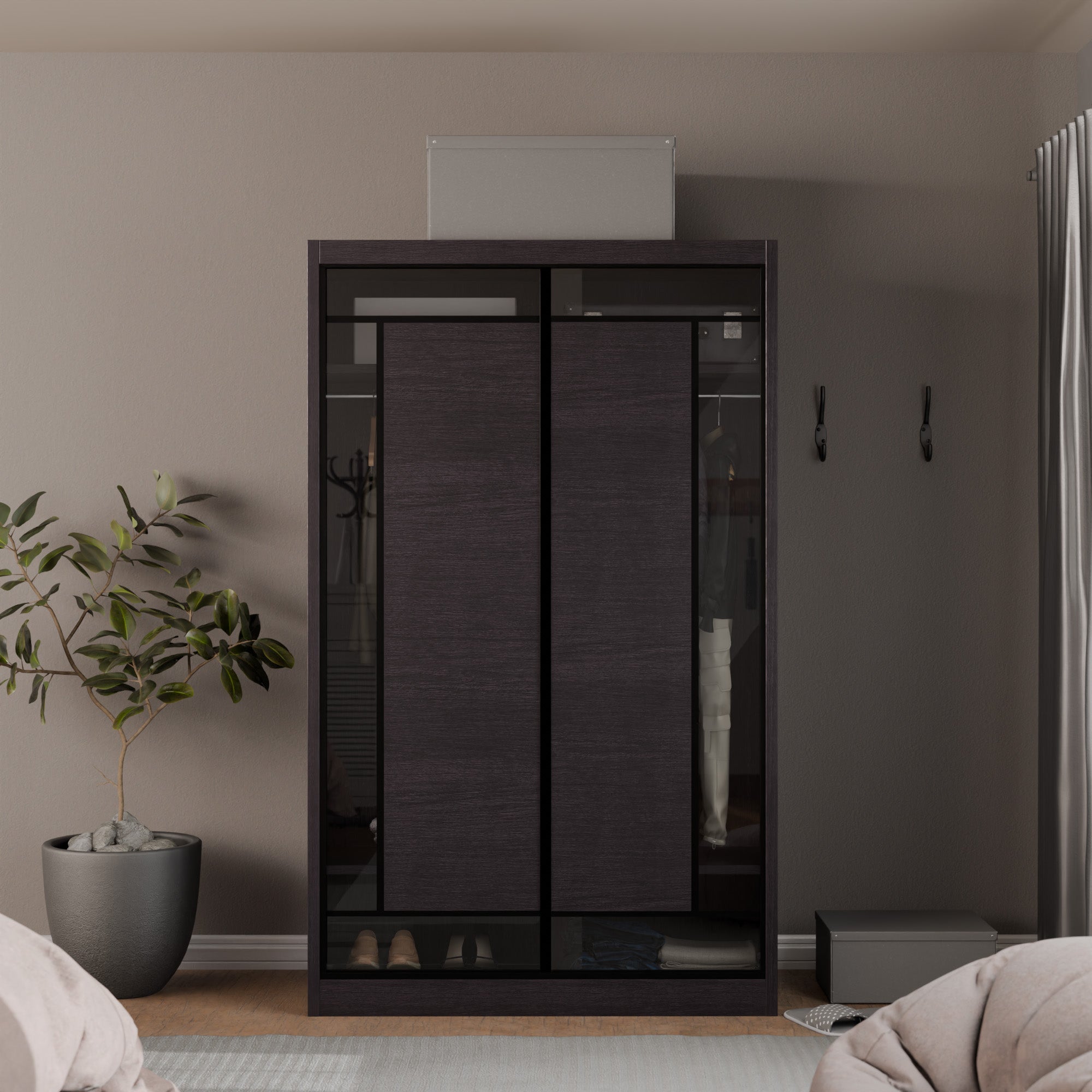 Josie Modular Wardrobe W02 - Customizable Closet Organizer with Adjustable Shelves & Hanging Rod - Perfect for Bedroom, Walk-in Closet & Dorm Room Storage Solutions