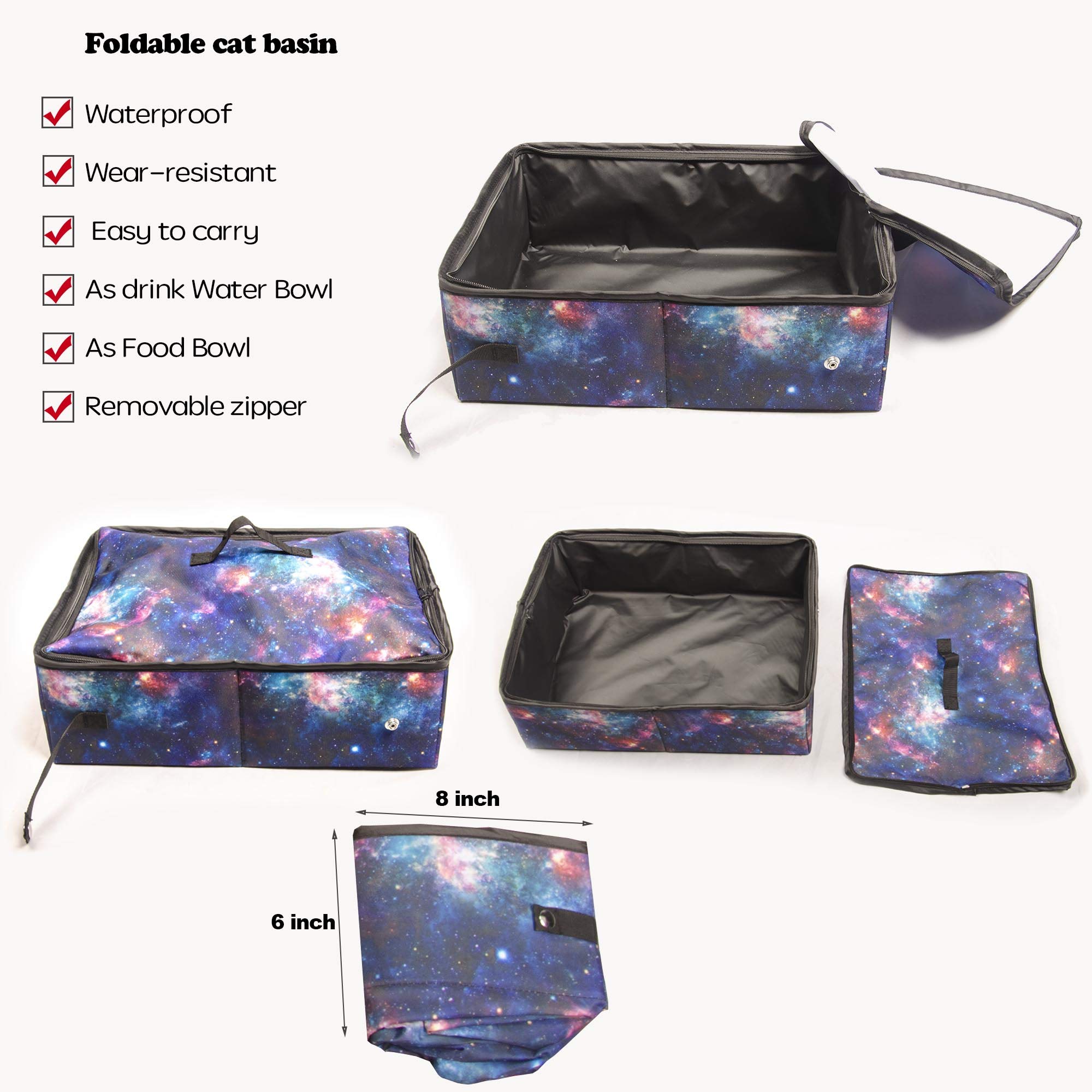 Mispace Foldable Portable Cat Cage & Dog Crate - Twin Compartment Pet Kennel with Carry Bag, 2 Hammocks, Mats & Collapsible Litter Box - Ideal for Travel, Home & Vet Visits