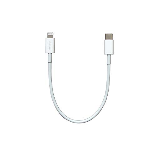 8 Inch Short Lightning Cable - Apple MFi Certified USB C to Lightning iPhone Charger | Fast Charging for iPhone 13/12/11/SE/XR, AirPods, iPad & MacBook | Perfect for Home, Office & Travel Use (White, 1 Pack)