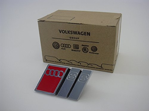 Audi S6 Front Grille Badge Emblem - Chrome Red NOS (4A5853736C 2ZZ) | Genuine OEM Replacement Part | Perfect for Car Customization & Performance Upgrades
