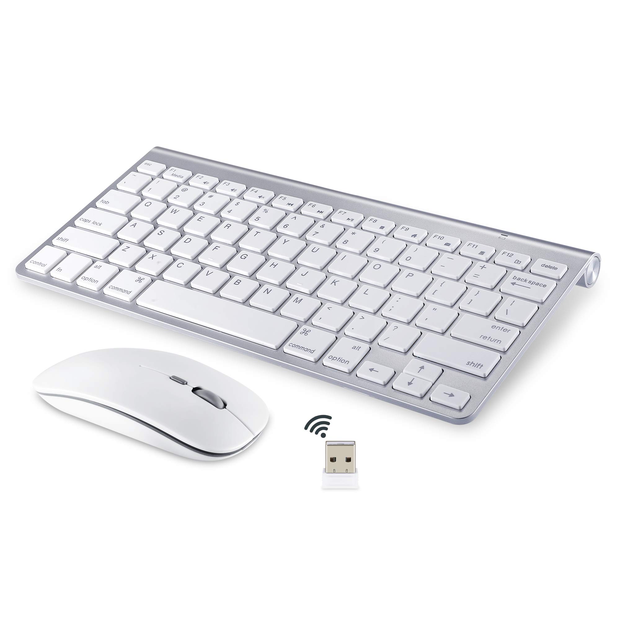 Wireless Keyboard and Mouse Combo - 2.4G USB Receiver for Apple iMac, Windows PC & Android Devices | Ergonomic Design for Office, Home & Gaming Use