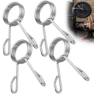 AccEncyc 2 Inch Olympic Barbell Spring Collar Clips - Secure Dumbbell & Weight Bar Clamps for Weightlifting, Powerlifting & Strength Training - Perfect for Home Gym, CrossFit & Commercial Fitness Centers