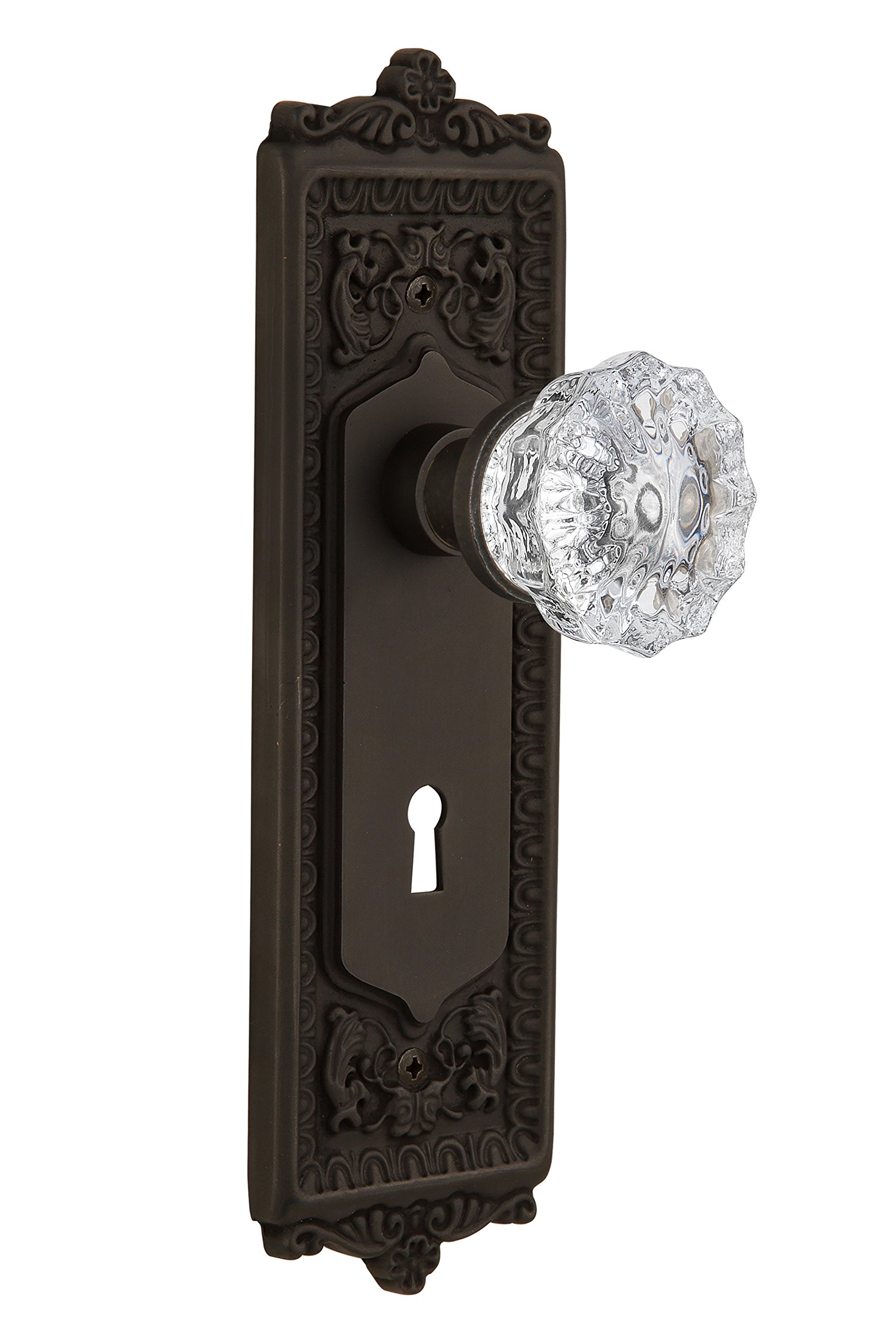 Nostalgic Warehouse Egg and Dart Cabinet Plate with Keyhole Crystal Knob - 2.25