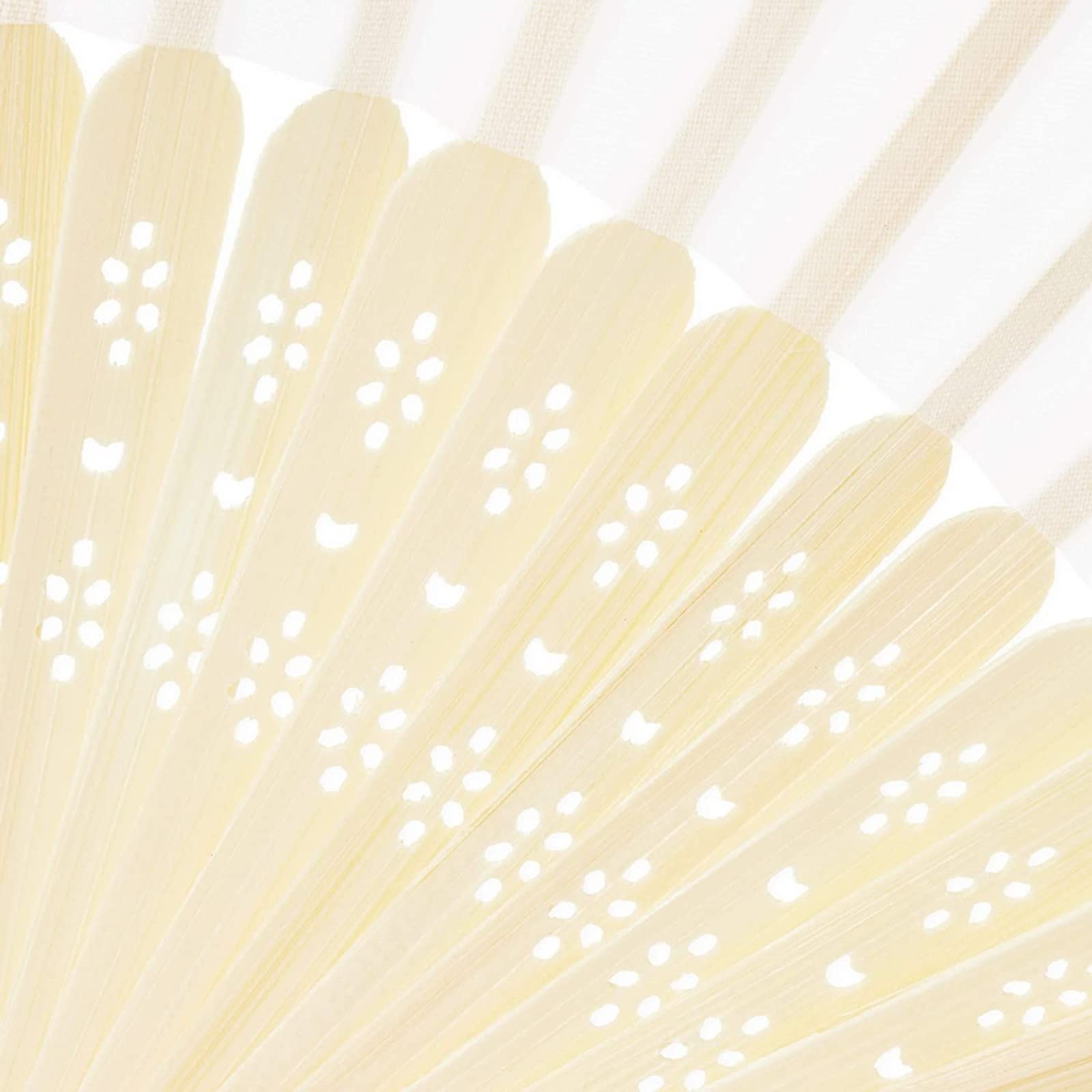 Juvale 12-Pack White Bamboo Folding Hand Fans - Natural Cooling Portable Fan for Summer, Weddings, Asian Decor & Costume Accessories