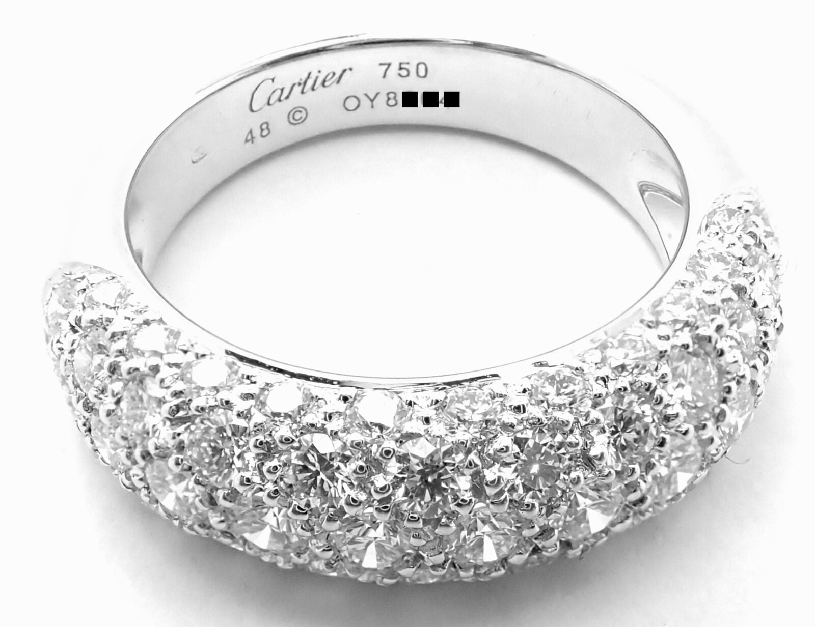 Authentic Cartier Etincelle De Cartier 18k White Gold Diamond Band Ring for Women - Luxury Wedding, Engagement & Anniversary Jewelry Gift