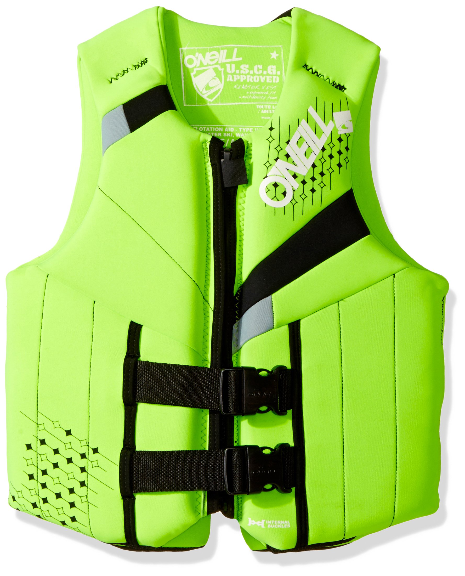 O'Neill Teen Reactor USCG Approved Life Jacket for Boating, Kayaking & Water Sports - Youth PFD Vest for Safe Swimming & Outdoor Activities