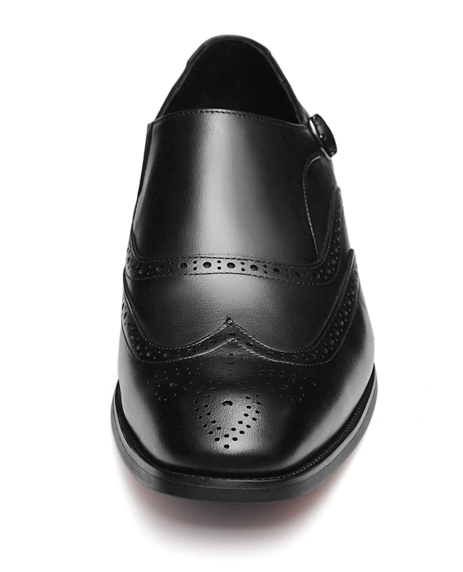 FRASOICUS Genuine Leather Men's Dress Shoes - Monk Strap Wingtip Formal Slip-On Loafers for Business, Wedding & Office Wear