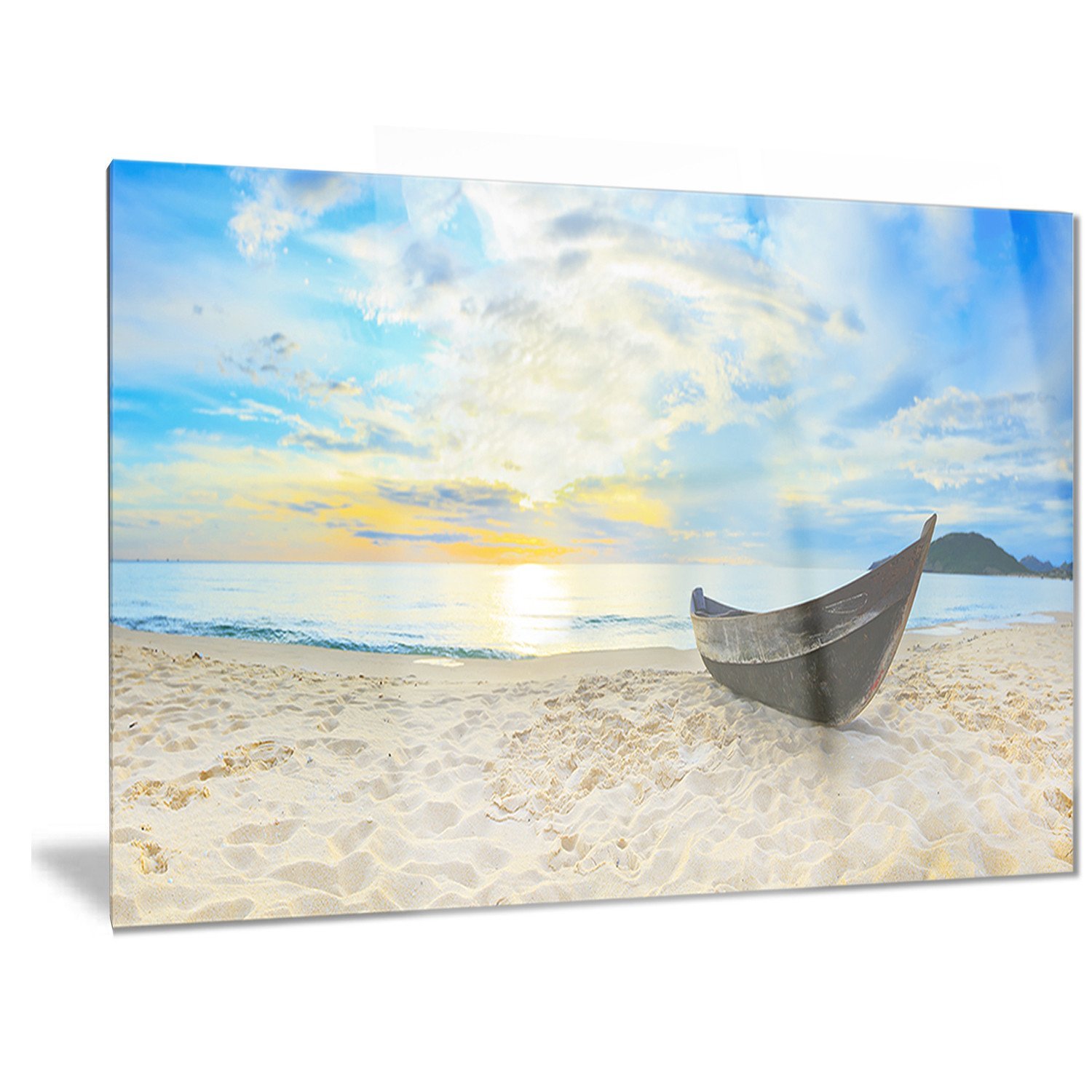 Designart Calm Beach Panorama Metal Wall Art - 40x30 Inches, Coastal Decor for Living Room, Bedroom & Office - MT6417, 30''H x 40''W x 1''D