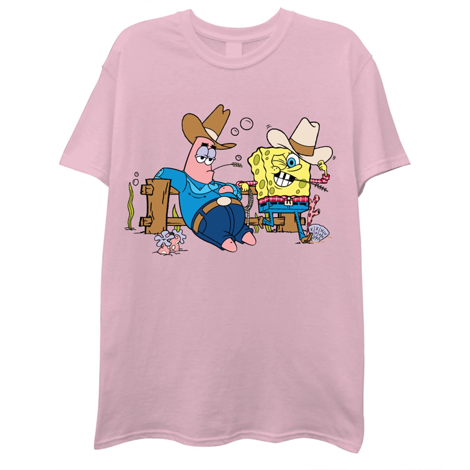 SpongeBob SquarePants Men's Graphic T-Shirt - Patrick Star & Krusty Krab Design | Casual Cotton Tee for Cartoon Fans, Gift Idea & Everyday Wear