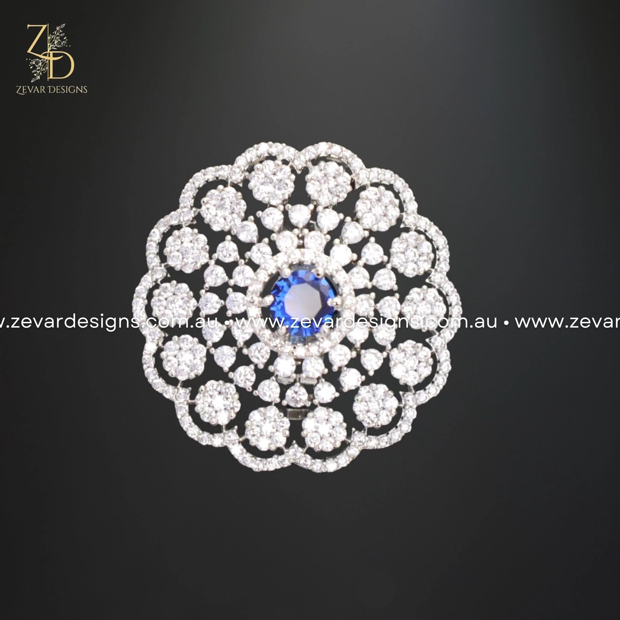 Zircon Ring with Sapphire Blue Gemstone – Elegant & Durable Jewelry for Women – Perfect for Weddings, Anniversaries & Special Occasions