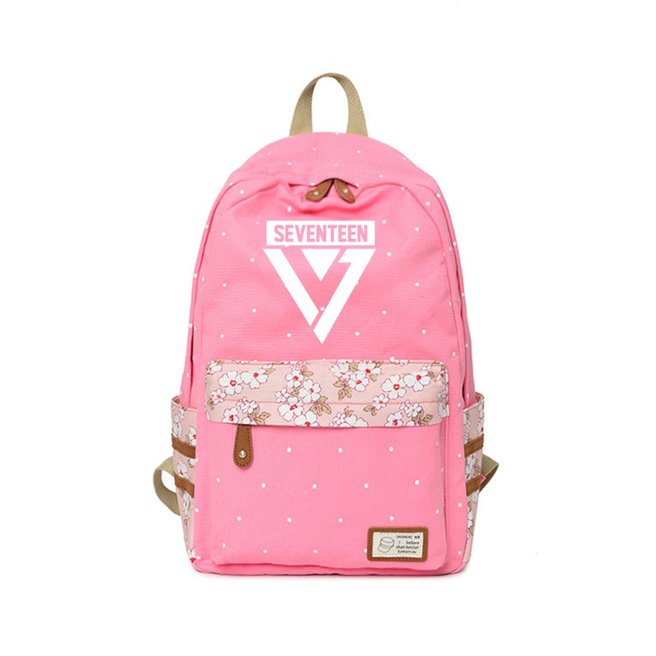 SEVENTEEN KPOP Backpack - Pink Laptop Bag for School & Travel