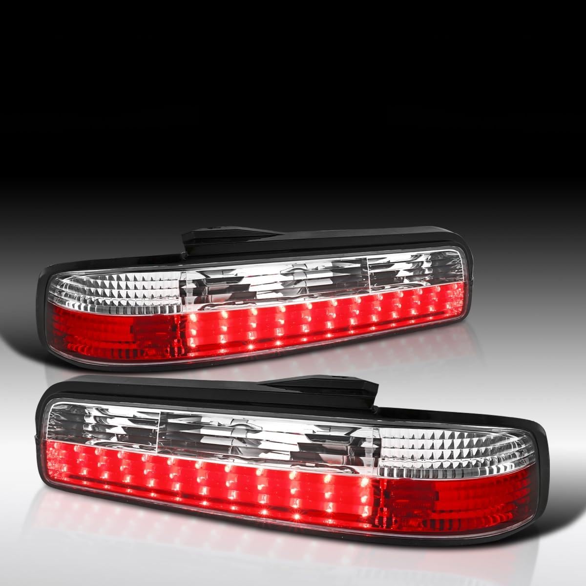 Nissan 240SX S13 LED Tail Lights - Red Left & Right Pair Assembly Compatible with 1989-1994 2DR Coupe | High-Visibility Safety Lighting for Night Driving & Car Shows