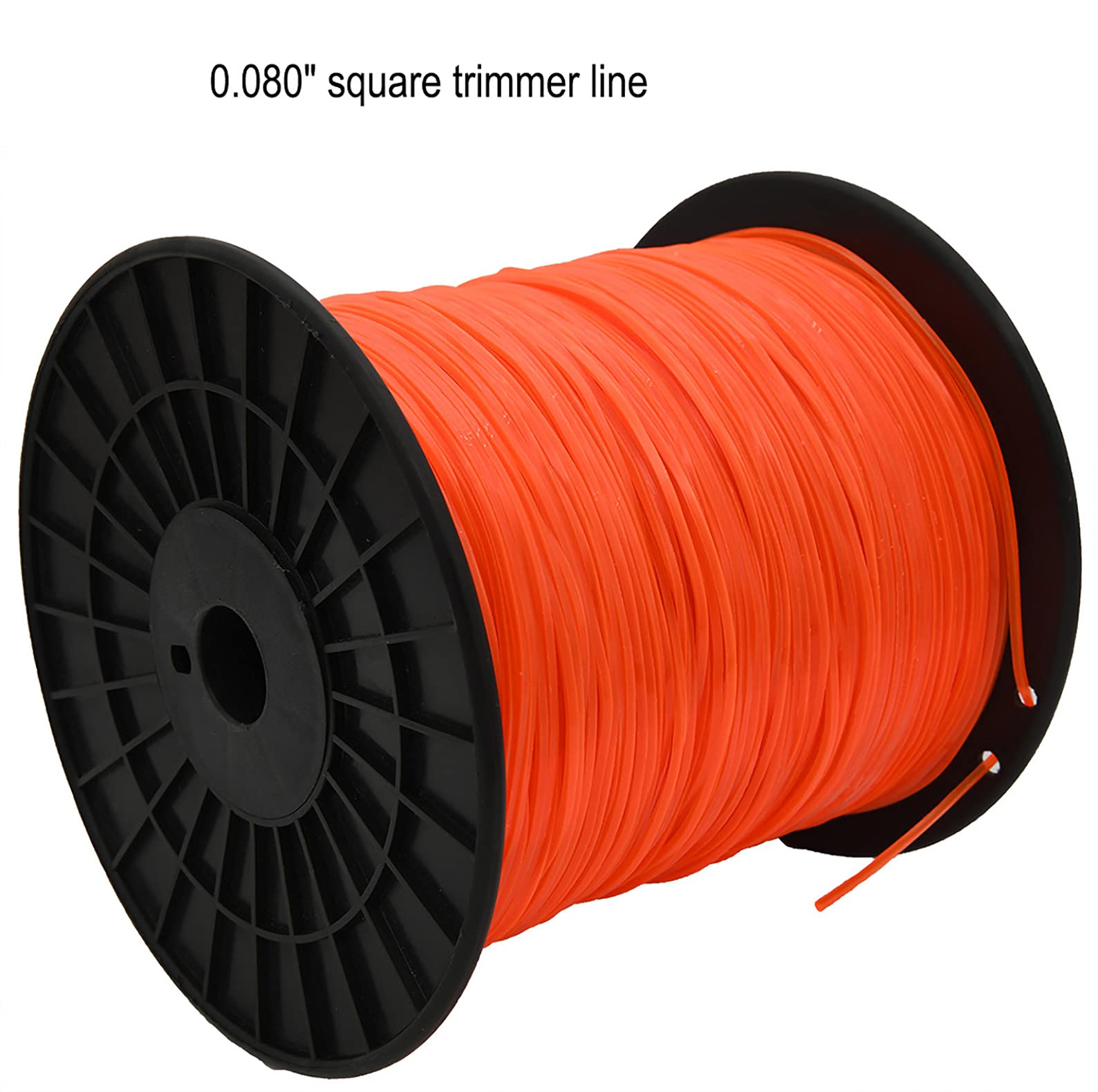 KAKO 080 Commercial Grade Square Trimmer Line - .080-Inch x 1200-Ft Weed Wacker String for Most String Trimmers (Orange) - Ideal for Lawn Care, Yard Maintenance & Professional Landscaping