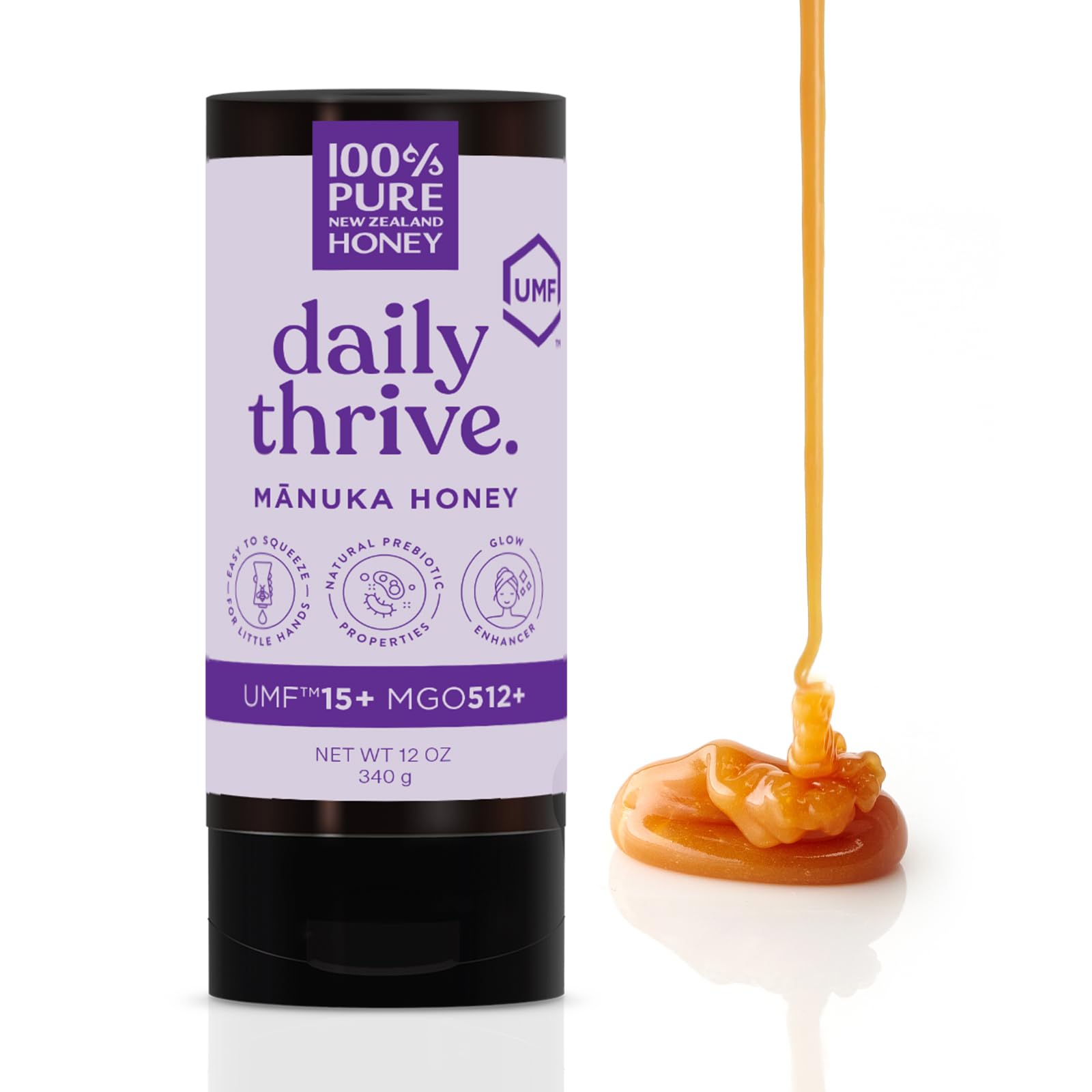 UMF 15+ Manuka Honey 12oz - Raw, Unfiltered & Certified for Daily Wellness
