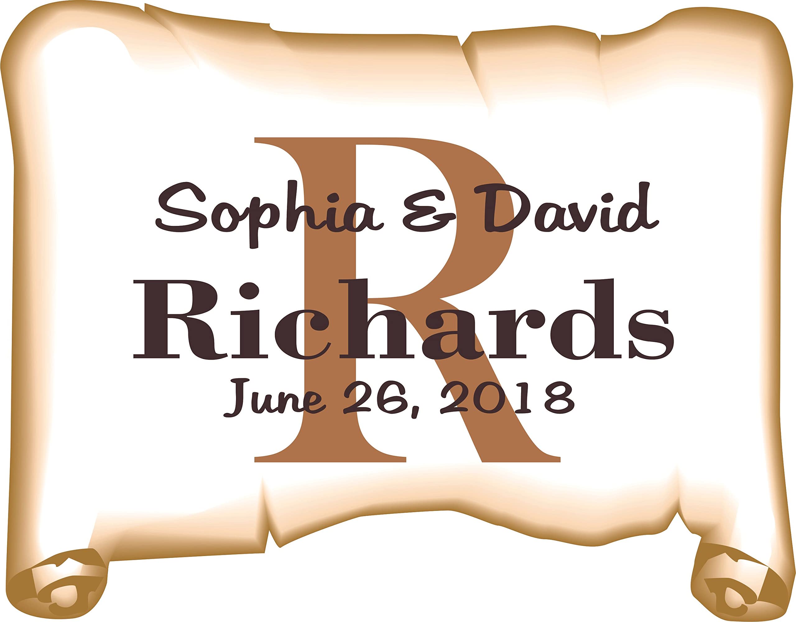 Custom Motivational Initial Bride & Groom Wall Decals - Personalized Inspirational Quote Stickers for Wedding Announcements (12x20 Inch) - Perfect for Living Room, Bedroom & Hallway Decor