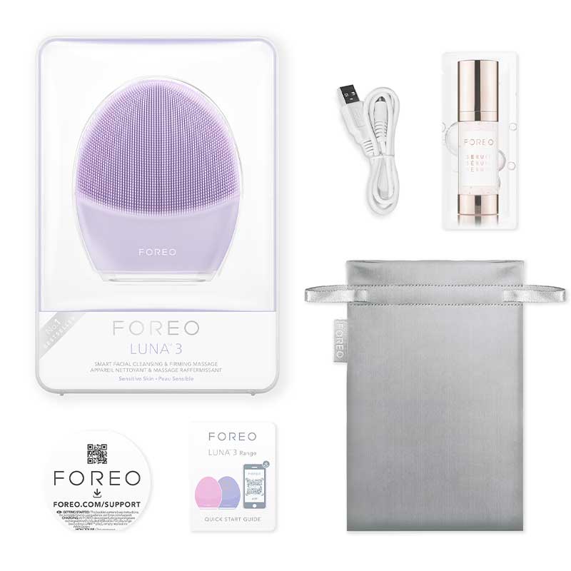 Foreo LUNA 3 Facial Cleansing Brush for Sensitive Skin - Gentle Exfoliation & Deep Pore Cleaning - Perfect for Daily Skincare Routine & Travel