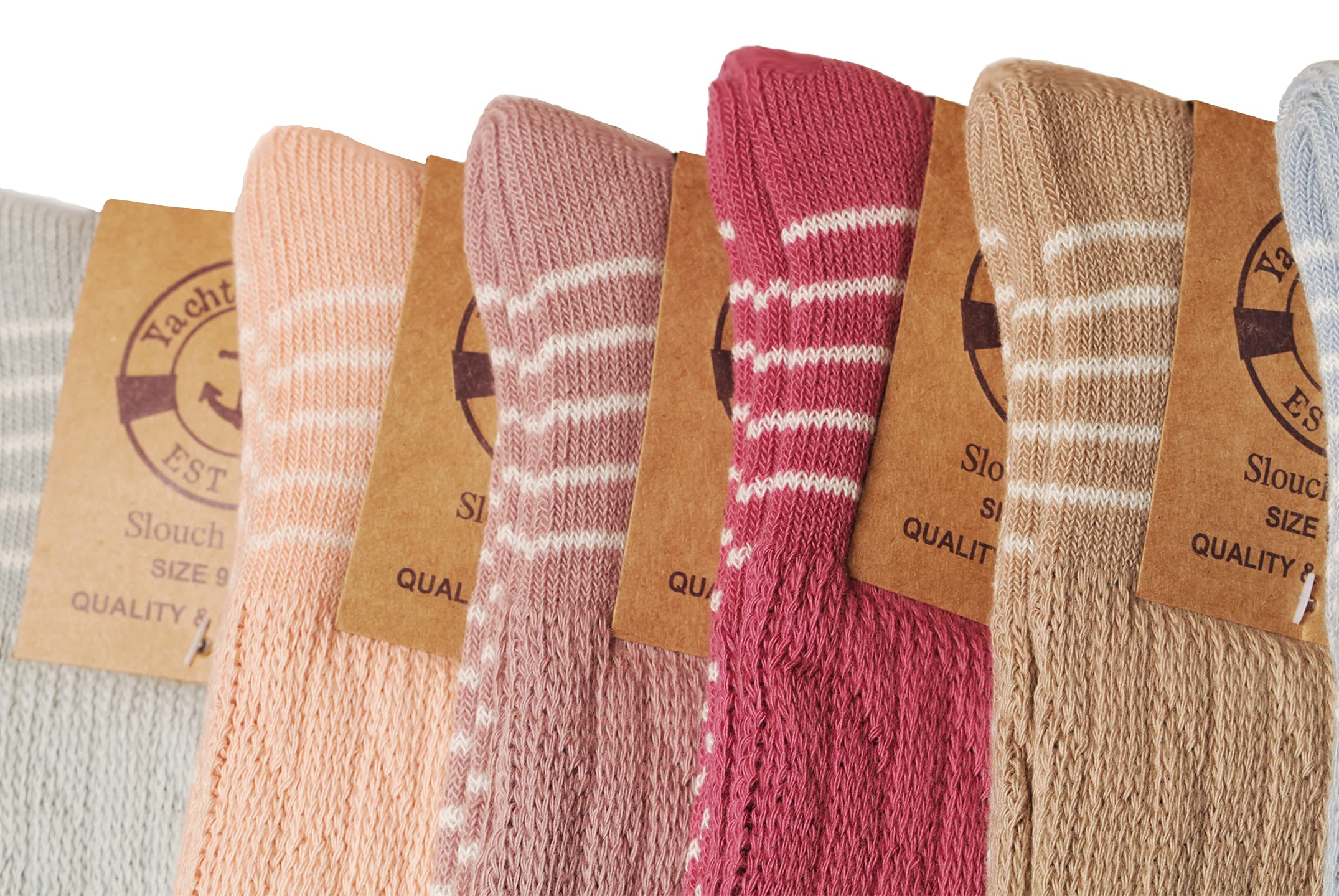 Yacht & Smith 60 Pack Women's Cotton Slouch Socks - Knee High Boot Socks for Women - Soft & Comfortable Crew Socks for Winter, Fall & Casual Wear - Perfect for Boots, Shoes & Lounge Outfits