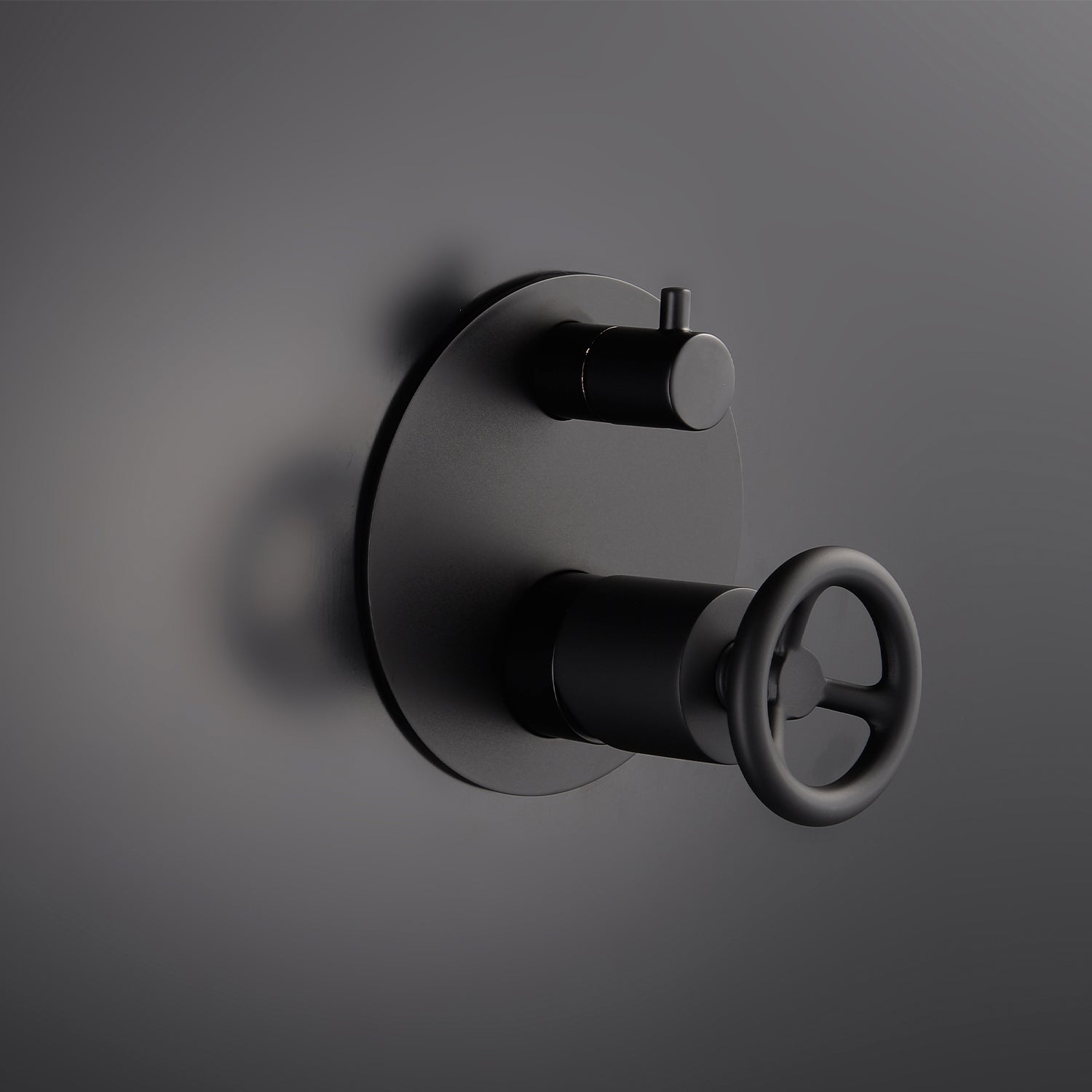 DAX Round Shower Valve with 2 Functions - Matte Black Finish (DAX 8030045 BL) | Perfect for Modern Bathroom Renovations & Spa-Like Shower Experience