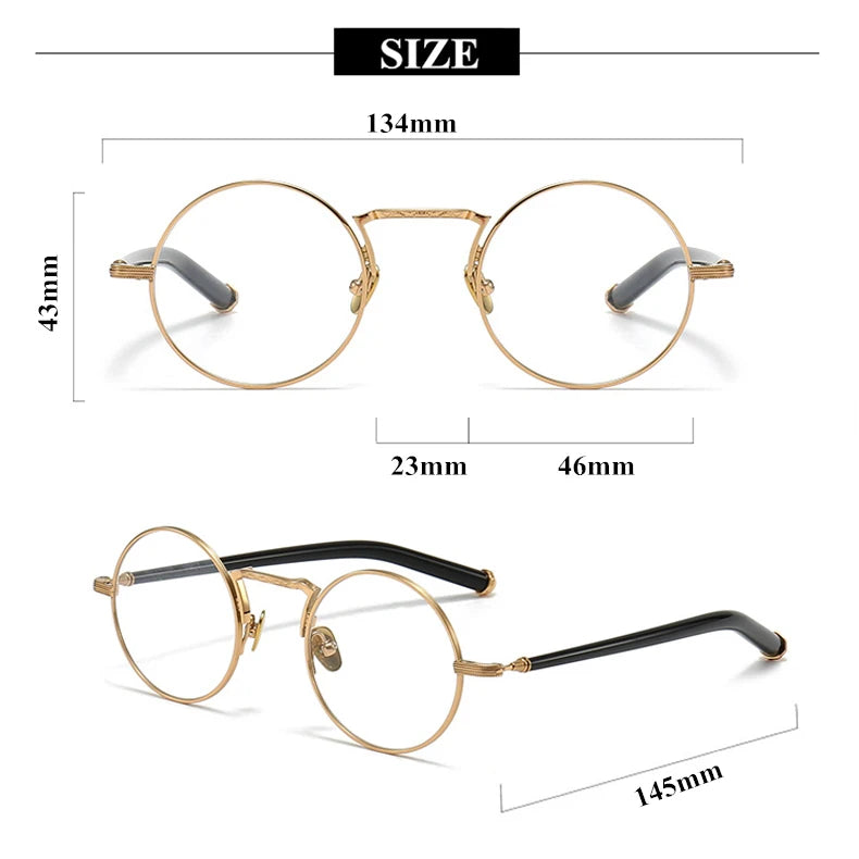 Stylish Unisex Black Titanium Round Eyeglasses Frame 3119m - Lightweight & Durable for Work, Reading, and Everyday Fashion