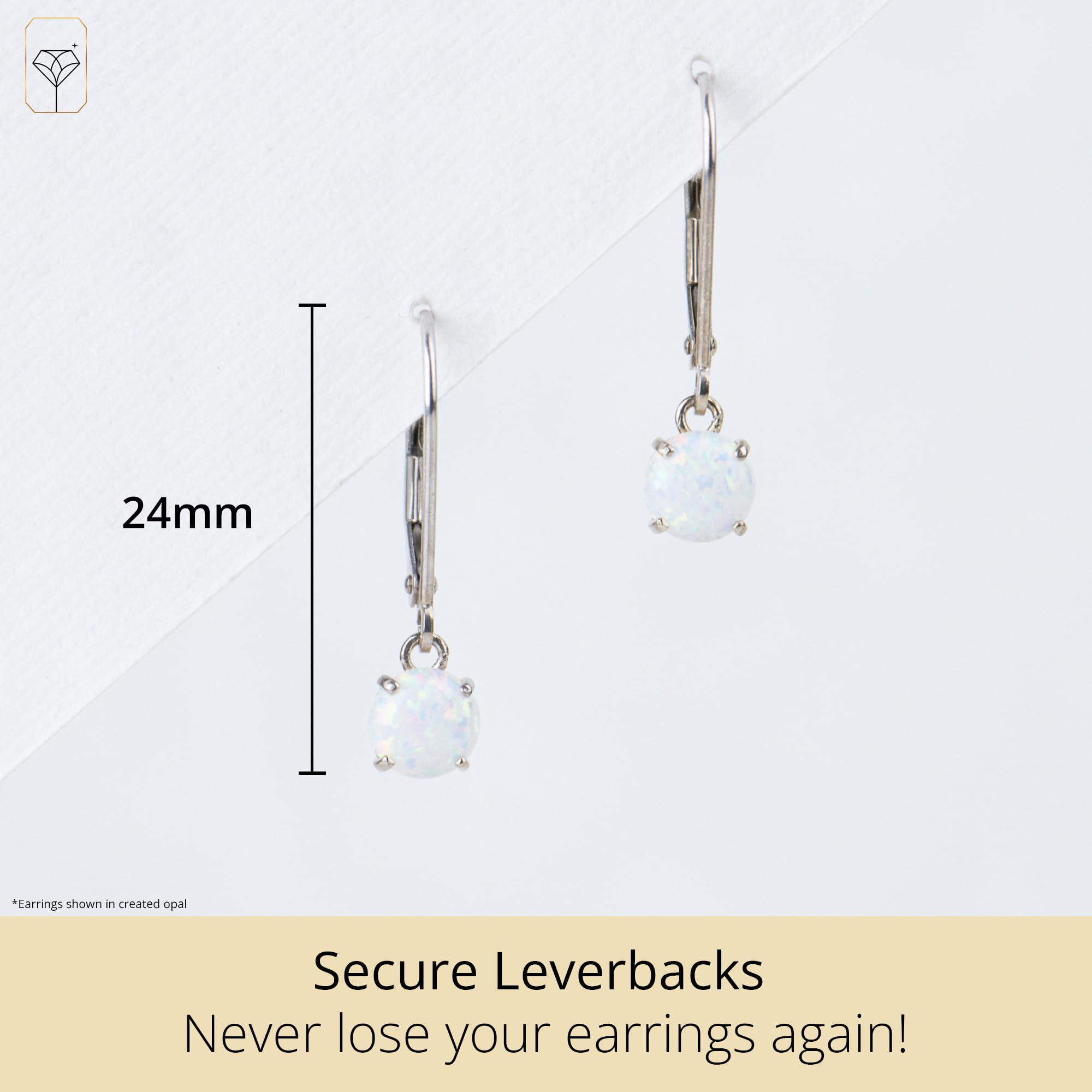 10K Yellow Gold 6mm Round Birthstone Dangle Earrings for Women with Secure Leverback Closures - Perfect for Birthdays, Anniversaries & Special Occasions | MAX + STONE