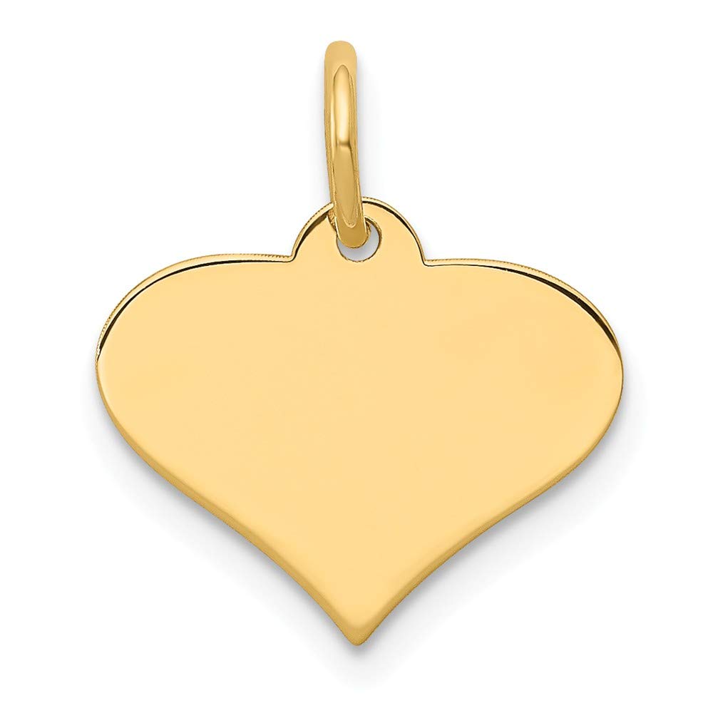 FJC Finejewelers 14k Yellow Gold Engravable Heart Disc Charm - .018 Gauge Dainty Jewelry for Necklaces & Bracelets - Perfect Gift for Valentine's Day, Anniversary or Special Occasions
