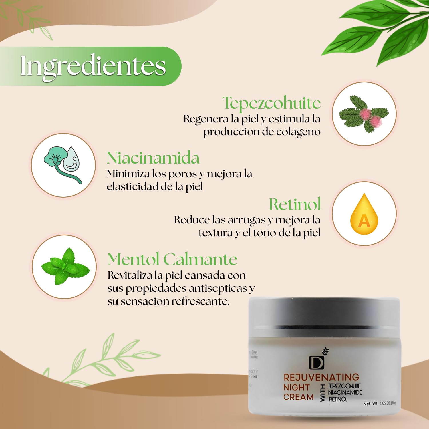 Rejuvenating Anti-Aging Night Cream with Retinol & Niacinamide - Vegan, Cruelty-Free Face Moisturizer for Dry Skin | Tepezcohuite Mexican Natural Skincare | Paraben & Silicone Free | Perfect for Nighttime Routine & Wrinkle Reduction