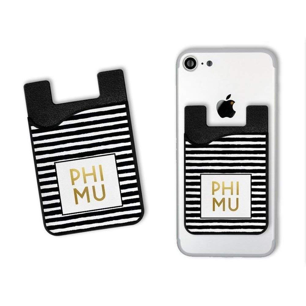 Greekgear Phi Mu Gold Stripes Caddy Phone Wallet - Stylish Crossbody Pouch for Sorority Sisters | Perfect for Campus, Events & Travel