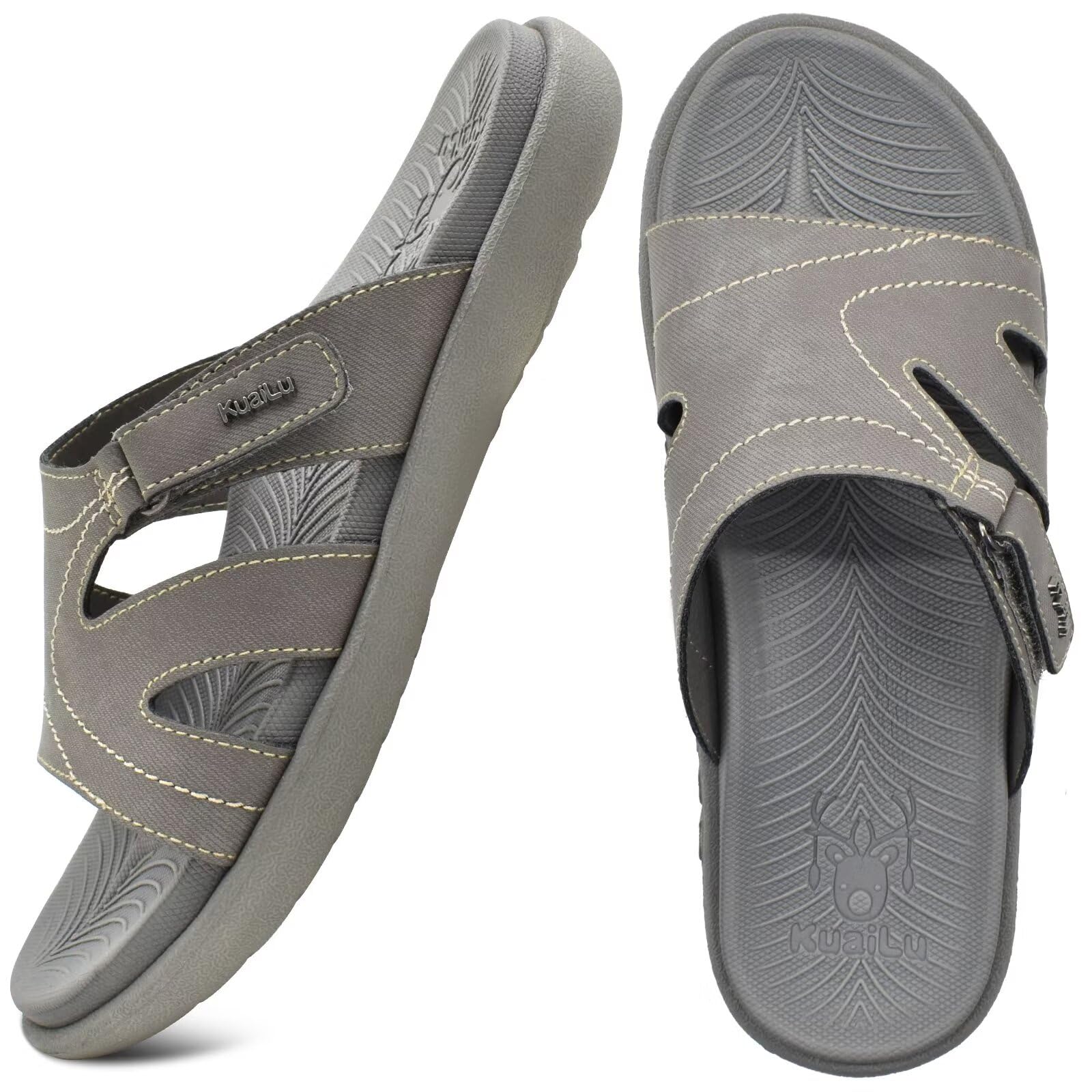 **KuaiLu Women's Orthotic Slides - Lightweight Athletic Sandals with Arch Support for Plantar Fasciitis - Yoga, Gym & Home Comfort Slippers**