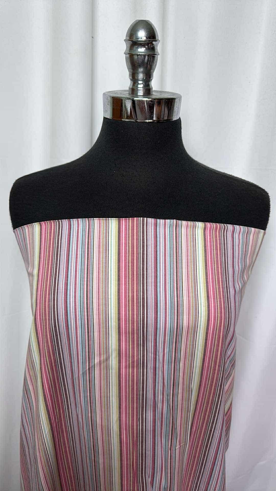 Vertical Thin Stripe Cotton Fabric - 2 Yard Cut Premium Woven Material for DIY Sewing, Quilting & Home Decor Projects