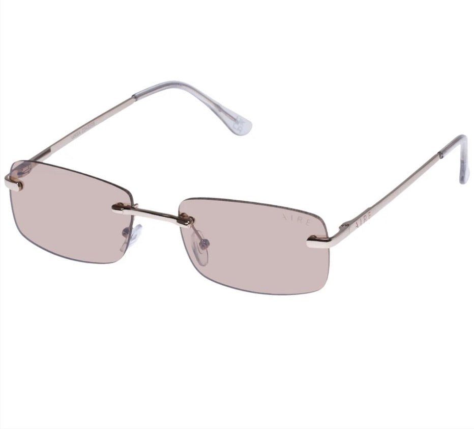 Ursa Polarized Sunglasses for Women & Men - Bright Gold Frame with Tan Tint Lenses - UV Protection, Fashionable & Lightweight for Driving, Beach & Outdoor Activities