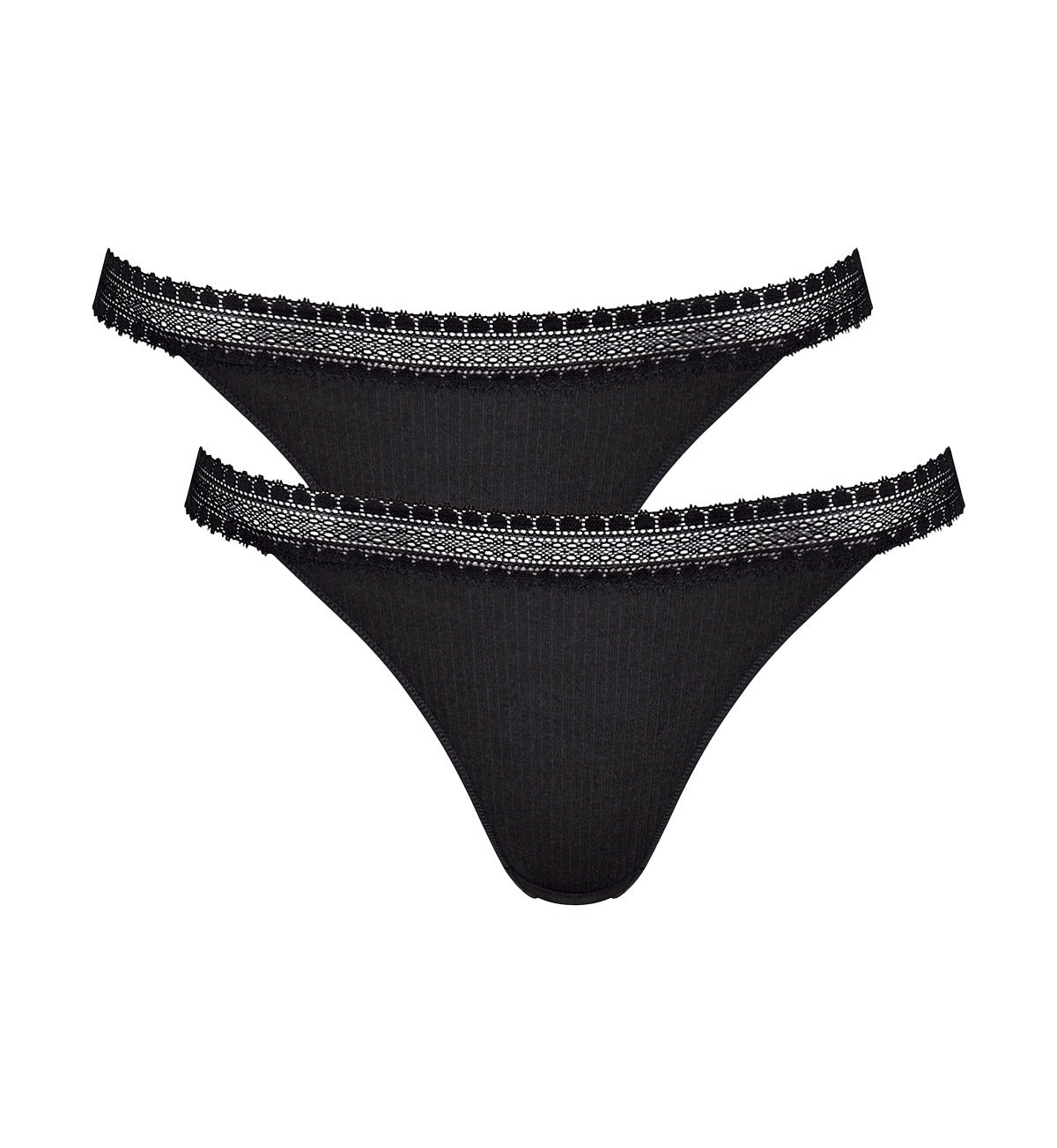 SLOGGI GO RIBBED TANGA TWIN PACK - 2 Pack Comfortable Cotton Underwear for Women, Perfect for Everyday Wear and Lounge