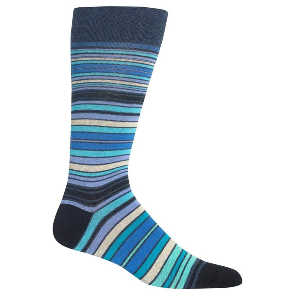 Hot Sox Men's Striped Socks - 1 Pair Colorful Casual Socks for Shoe Size 6-12.5 - Perfect for Work, Gym & Everyday Wear