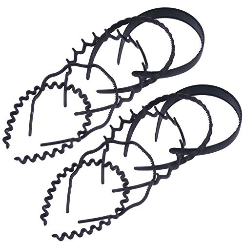 Lurrose 10-Pack Wavy Plastic Headbands for Women & Men - Non-Slip Shark Tooth Hair Comb, Zigzag Spring Hair Hoops (Random Styles) - Perfect for Sports, Workouts, Fashion Accessories & Everyday Use