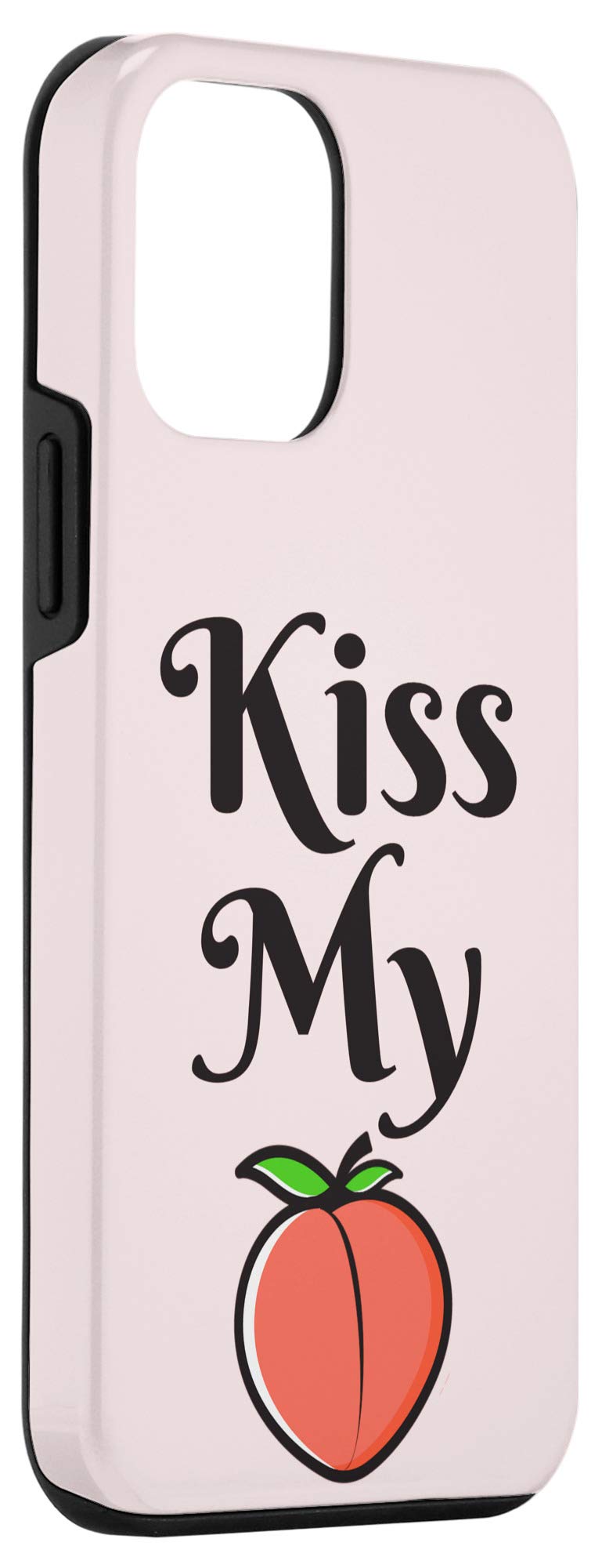 iPhone 12 Mini Kiss My Peach Phone Case - Pink Fruit Design Funny Protective Cover for iPhone 12 Mini - Perfect for Everyday Use, Gifts & Adding Personality to Your Device