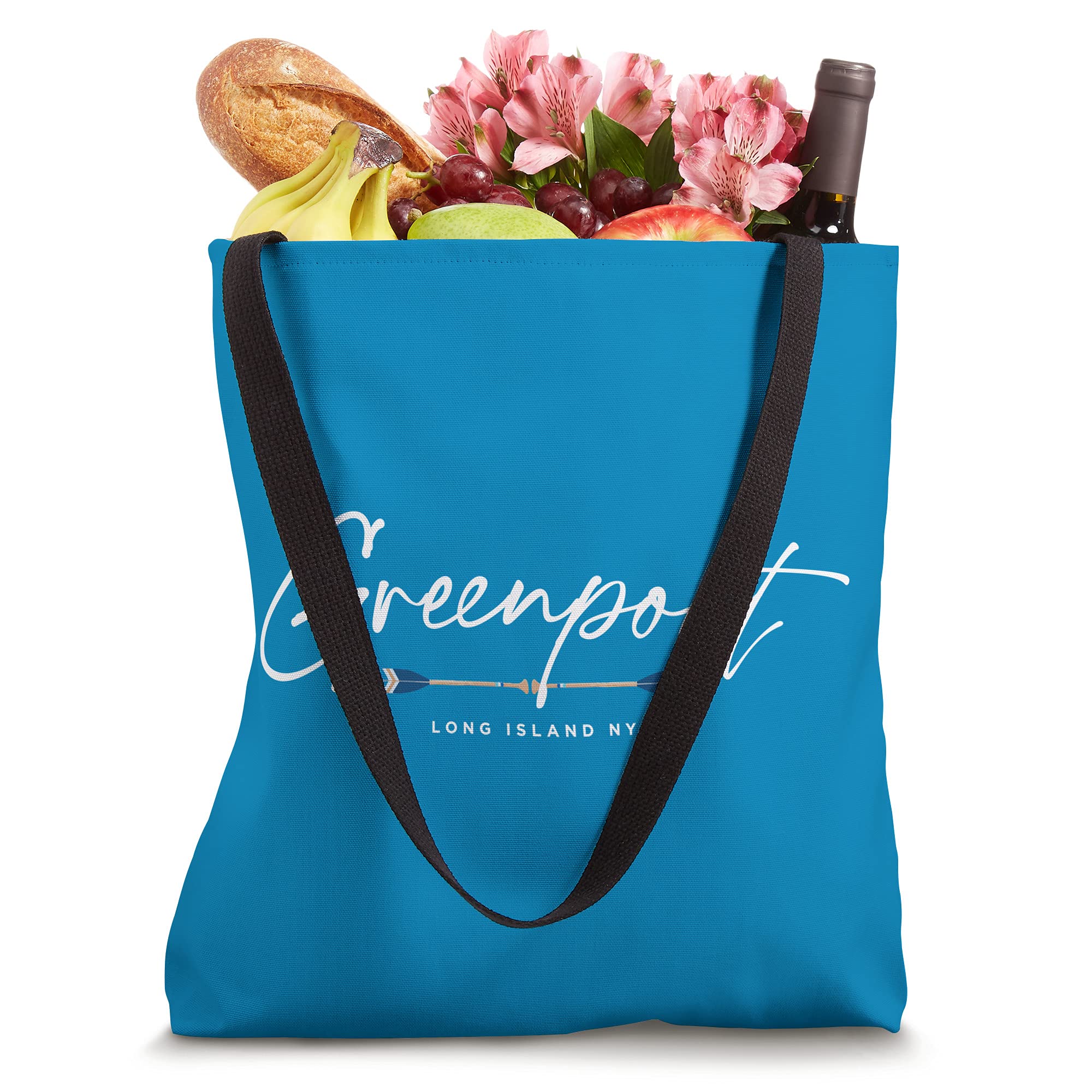 Greenport Long Island NY Oars Graphic Tote Bag - Stylish Canvas Beach Bag for Shopping, Travel & Daily Use