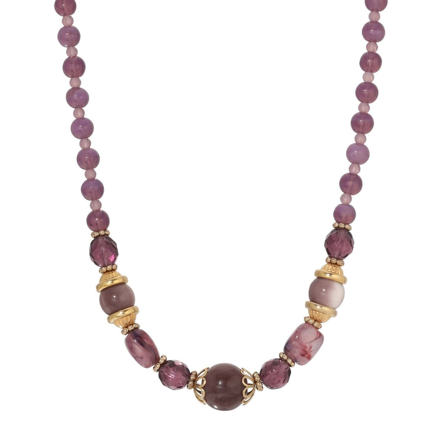Amethyst Crystal Moonlight Beaded Necklace with 16+3 Inch Extension - Elegant Dainty Jewelry for Women, Perfect for Wedding, Party & Everyday Wear