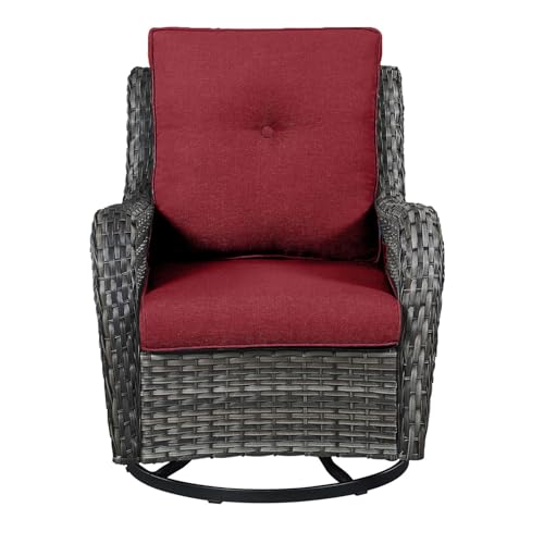 Mixed Grey Wicker / Red Cushion