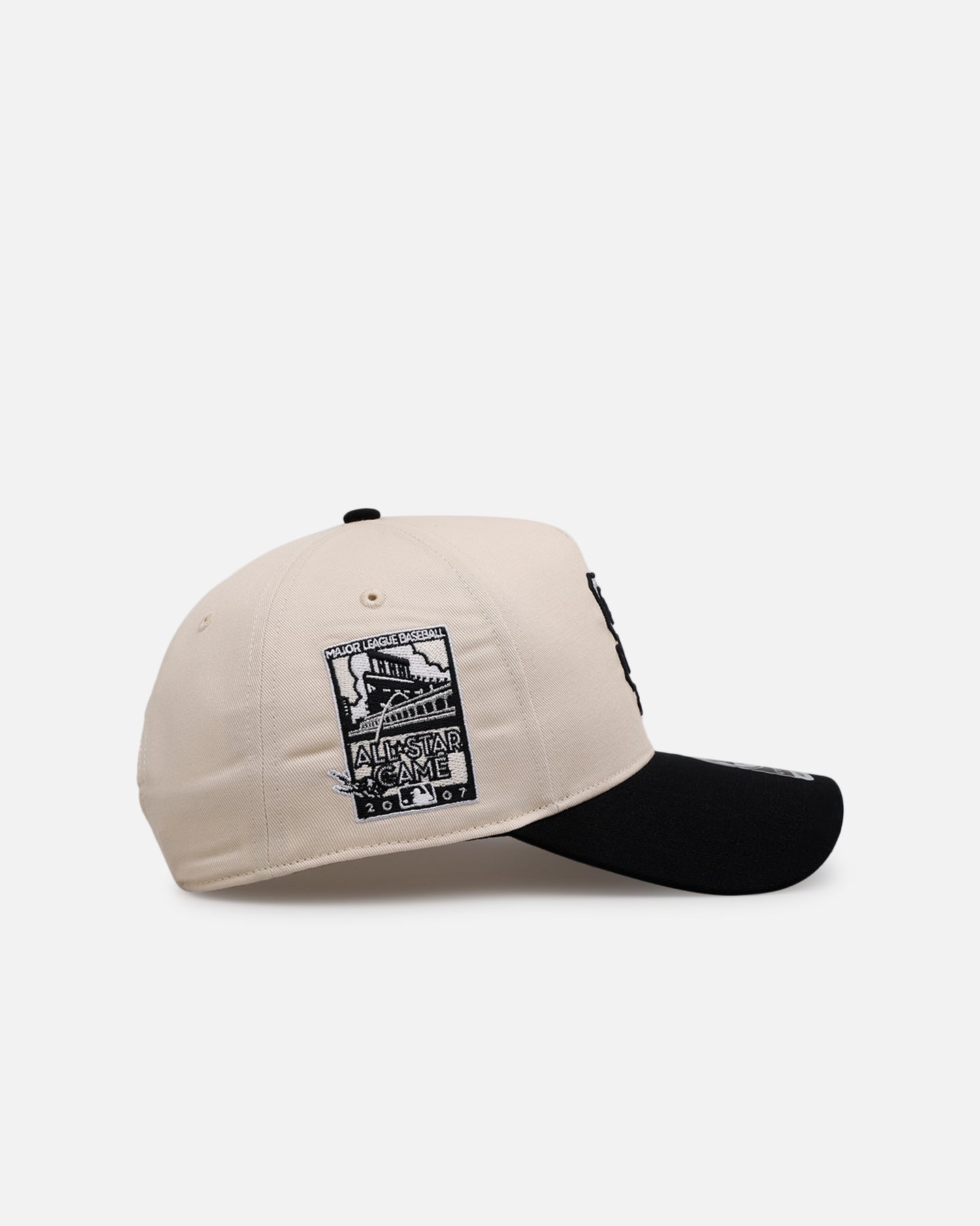 47 Brand San Francisco Giants 'Herringbone' 47 Offside Snapback Hat - Adjustable Baseball Cap for Men & Women - Natural/Black - Perfect for Sports Fans, Casual Wear & Game Day Outfits