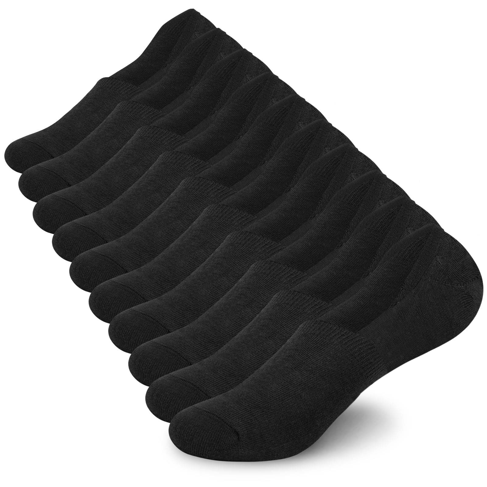 Chalier Men's No Show Socks - Breathable Invisible Cotton Ankle Socks with Non-Slip Grips | Perfect for Casual Wear, Sneakers & Loafers