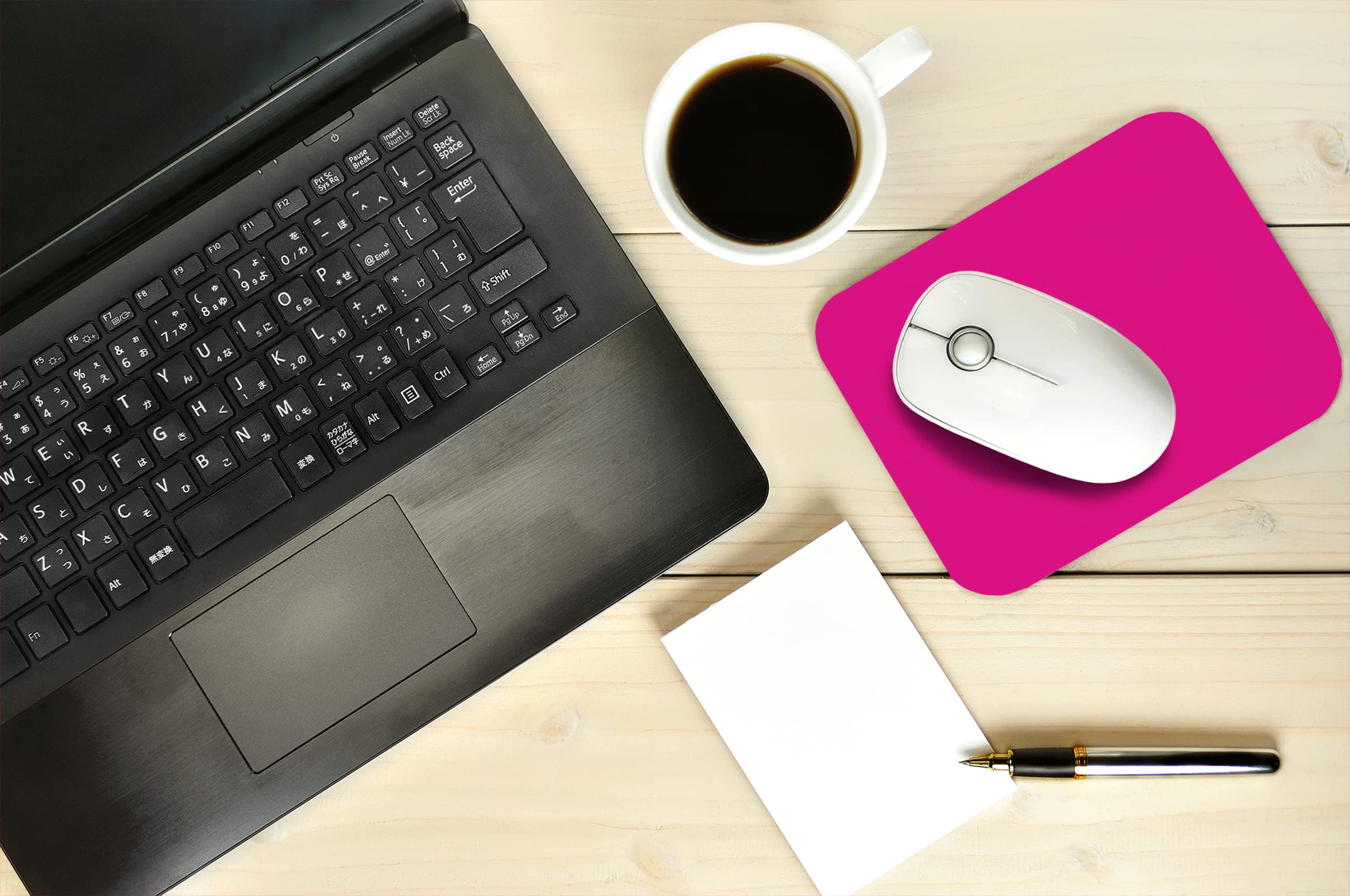 Premium Solid Color Mouse Pad - Soft Non-Slip Base, Smooth Surface (Pink) - Perfect for Office, Gaming & Home Computer Setup