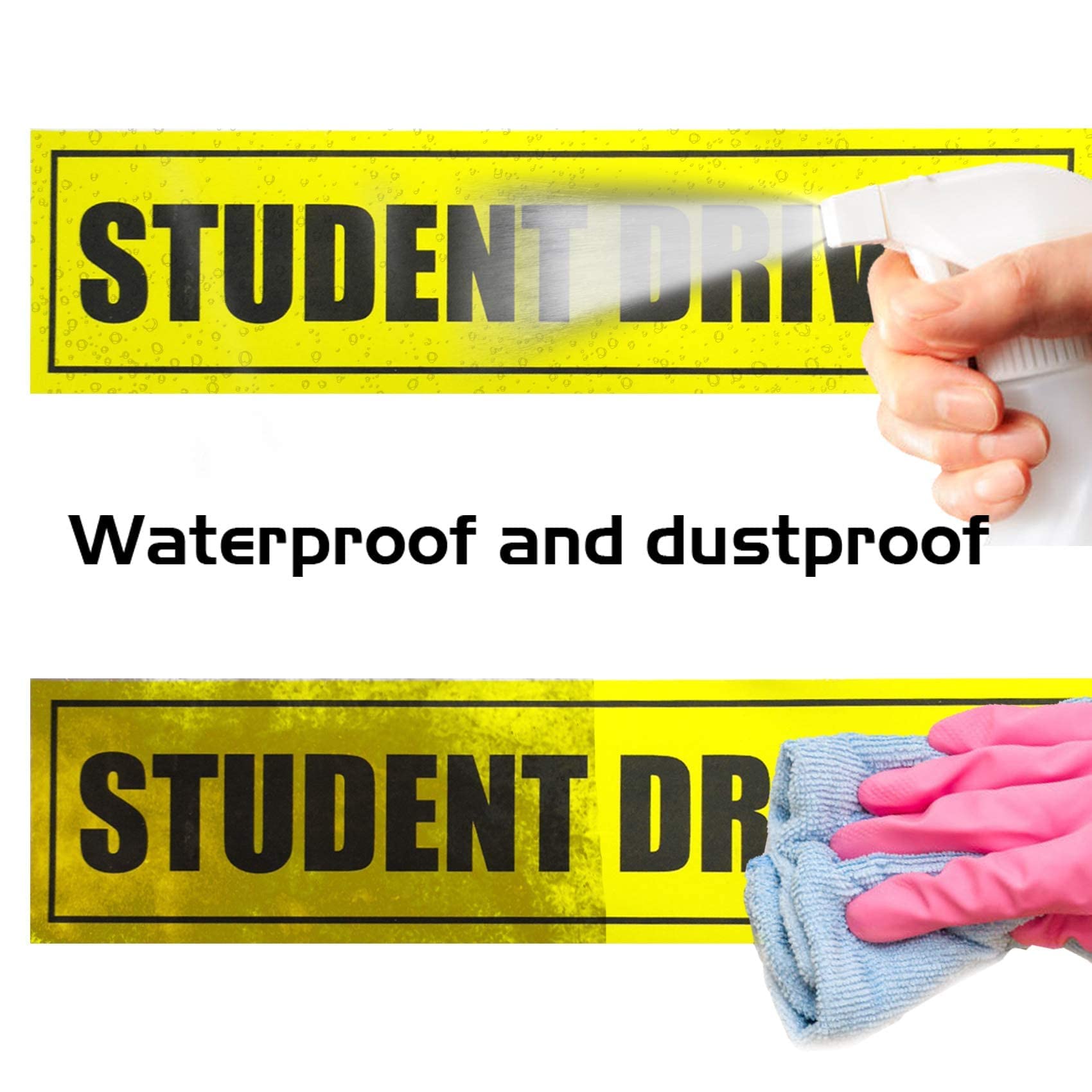 Set of 3 Reflective Student Driver Magnets - High Visibility Safety Car Decals for New Drivers | Perfect for Bumper, Window & Vehicle Safety | School, Practice & Road Test Scenarios