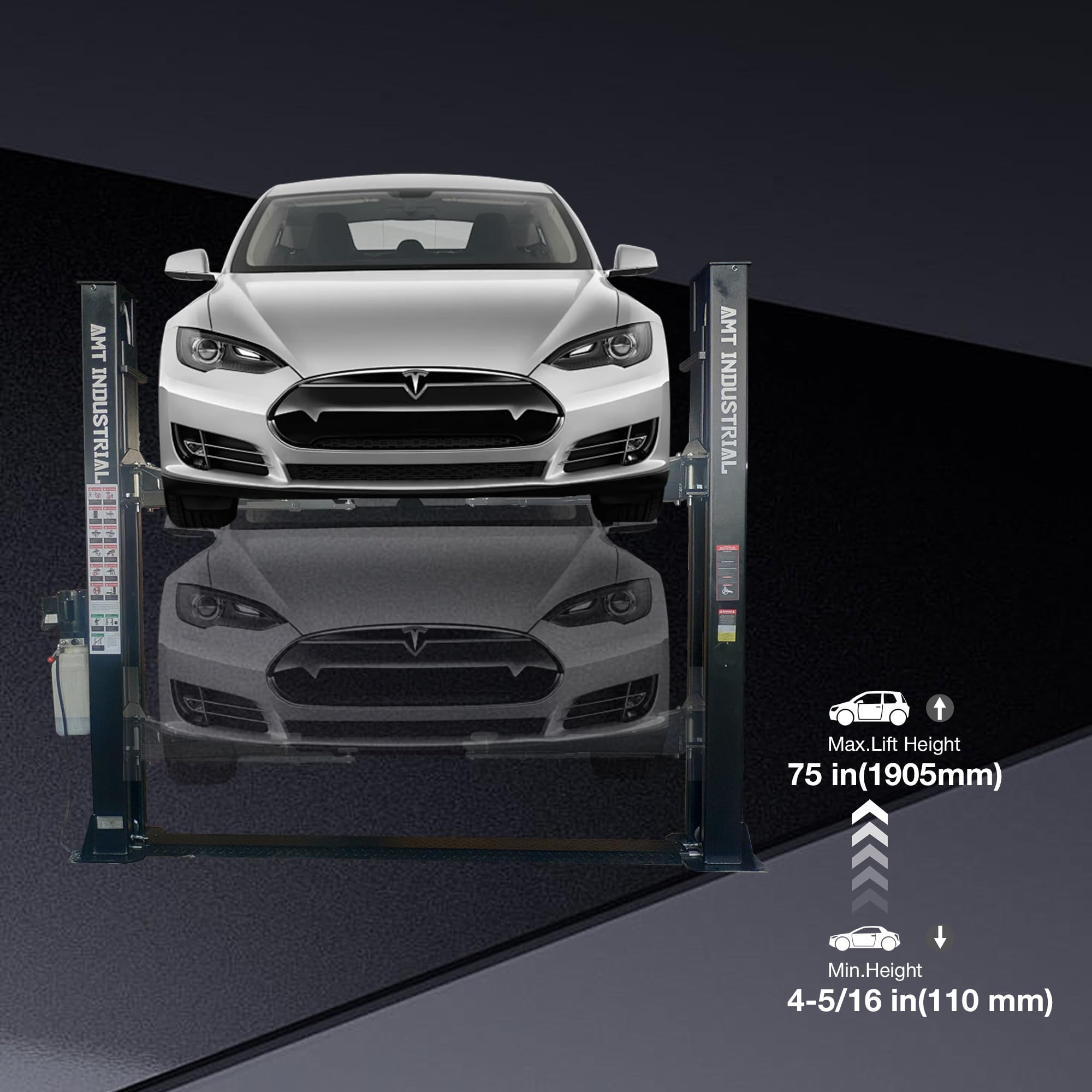 9000 LBS Two Post Car Lift - Heavy Duty Hydraulic Vehicle Lift for Auto Repair Shops & Home Garages - 110V Power Unit with Floor Plate - Perfect for Trucks, SUVs & Sedans - Professional Automotive Hoist System for Safe Vehicle Maintenance
